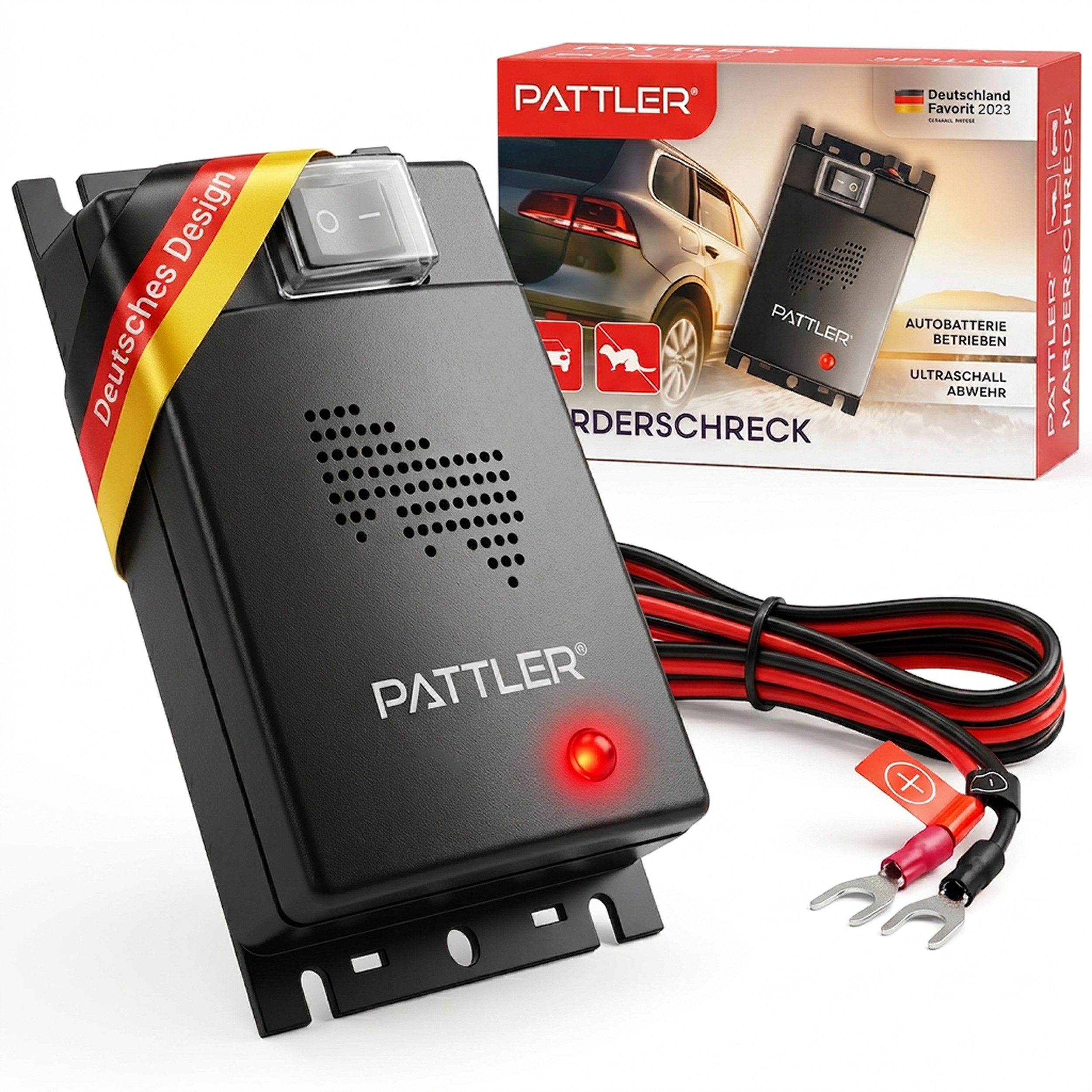 Pattler Ultraschall-Tierabwehr Marderschreck 12 Volt fürs Auto, 1 Gerät