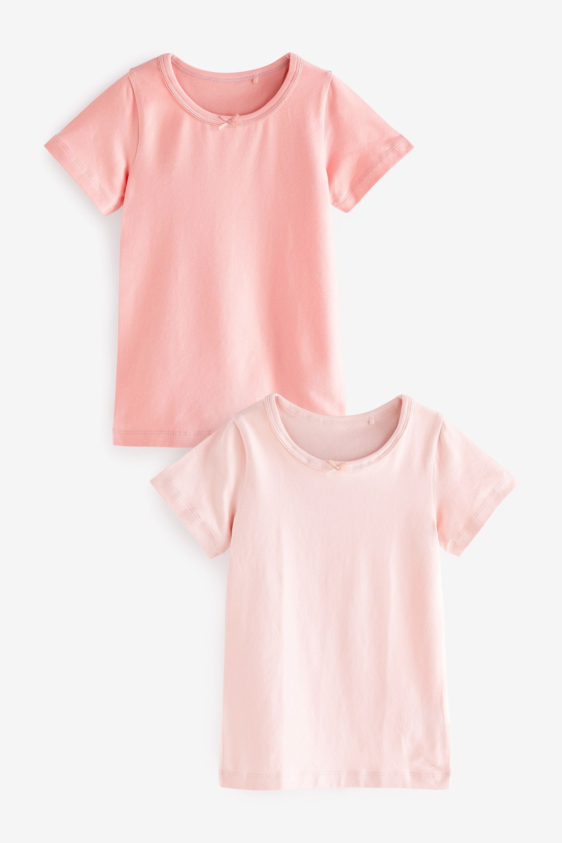 Next Unterhemd Unterhemden, 2er-Pack (2-St) Pink Short Sleeved