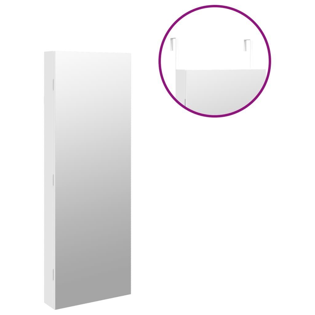 (1-St) mit Spiegel | Weiß Weiß vidaXL Wandmontage LED-Beleuchtung Weiß Spiegel-Schmuckschrank