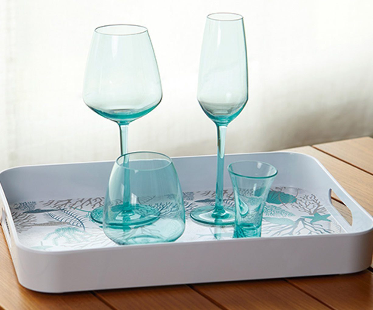Marine Business Sektglas Sekt Champagner Glas Set 6 Stück, unzerbrechlich - Türkis, Tritan