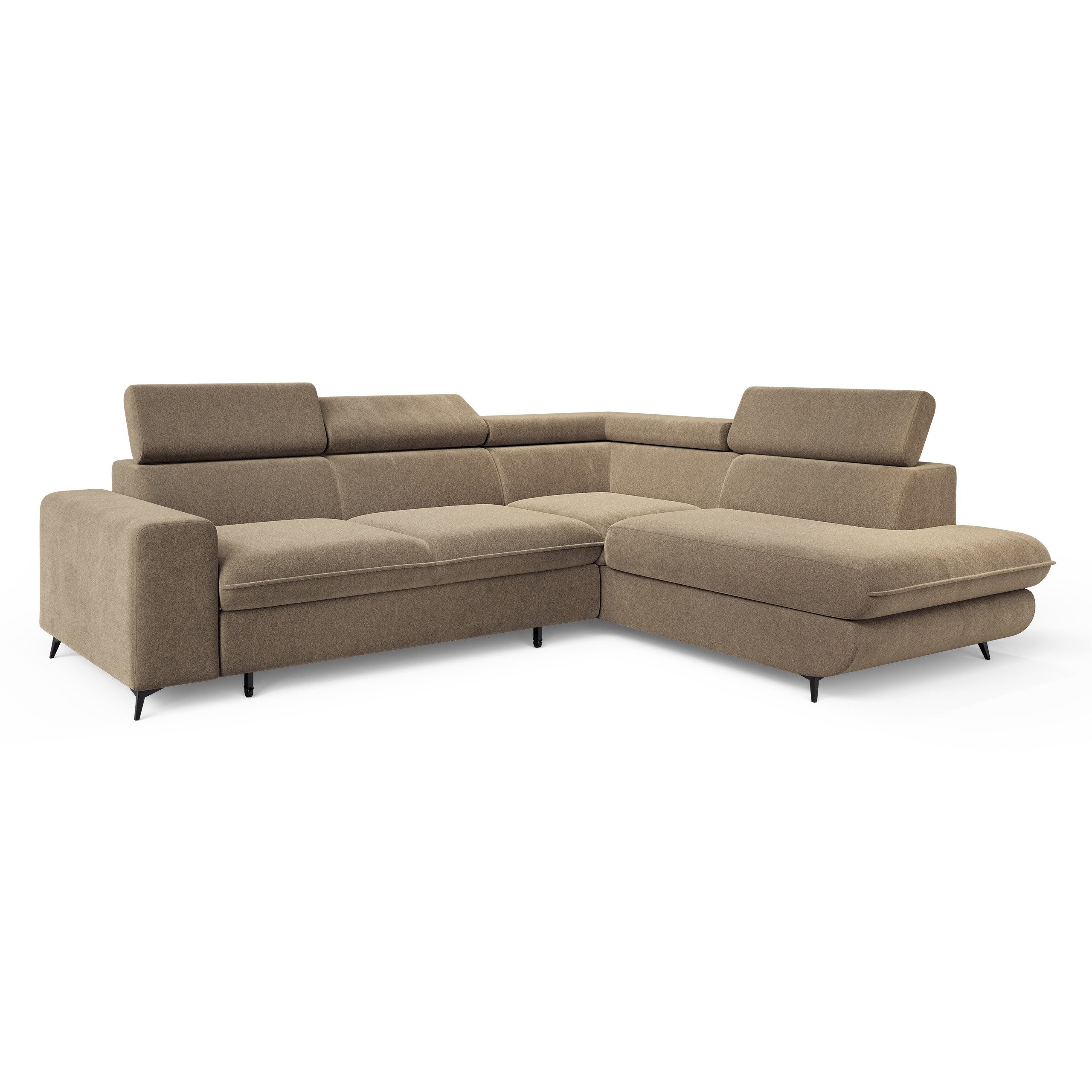 Masseno Ecksofa VELISS mit Schlaffunktion L-Form, Sofa mit Bettkasten