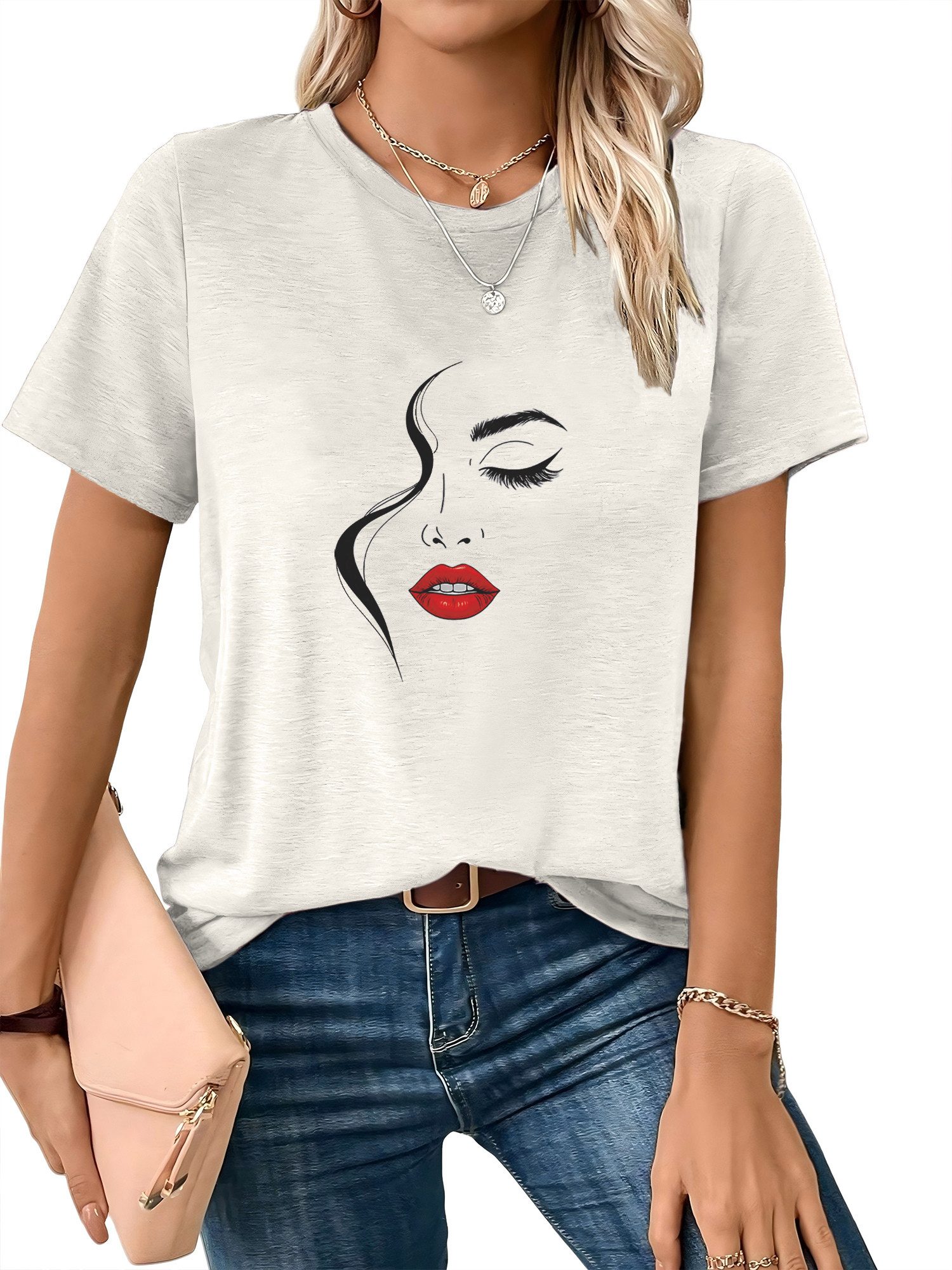 PYL Rundhalsshirt Damen Sommer Casual bequemes günstig online kaufen