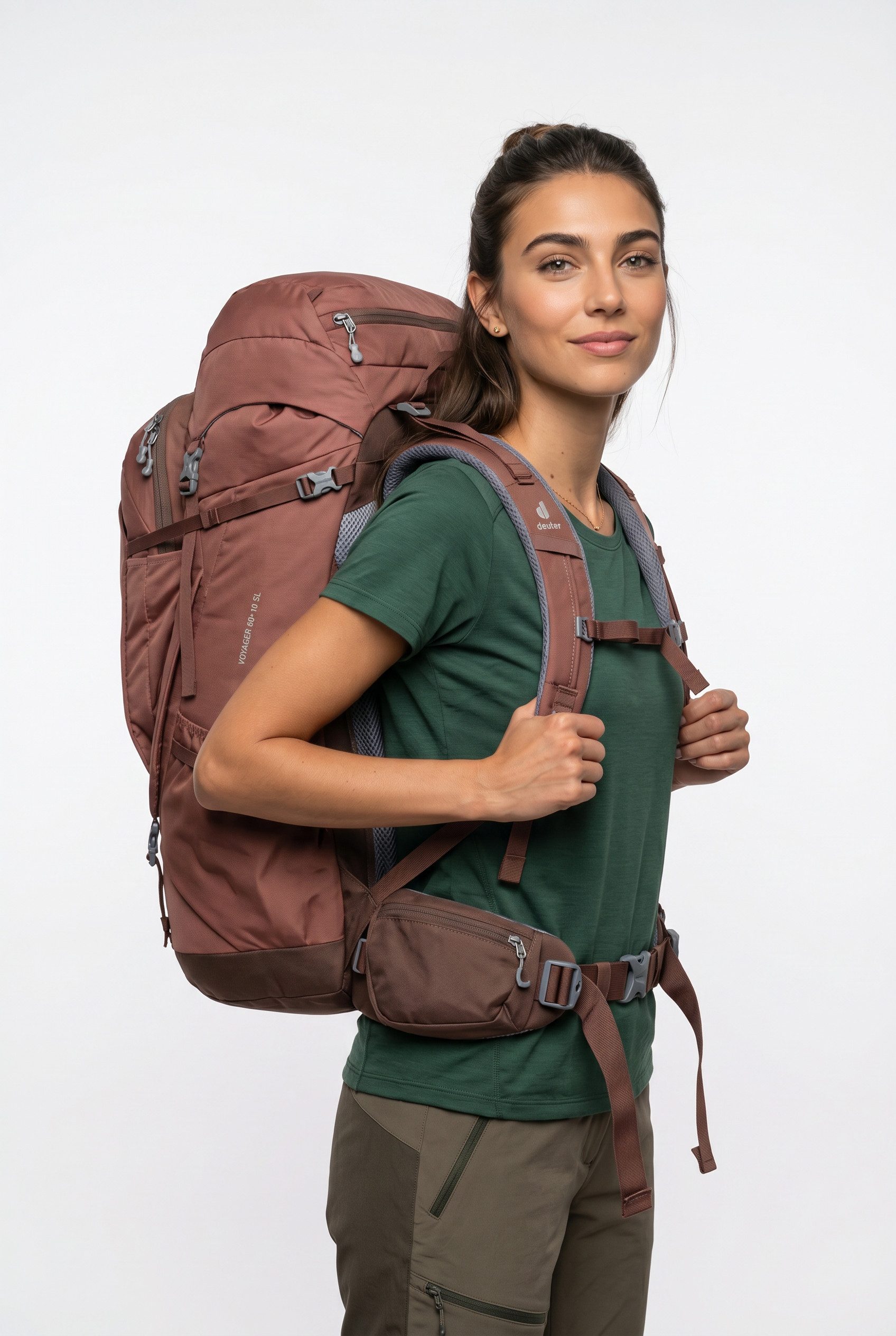 deuter Reiserucksack Voyager 60+10 SL (2-tlg), mit 60 Liter Volumen und 10 Liter Volumen Daypack
