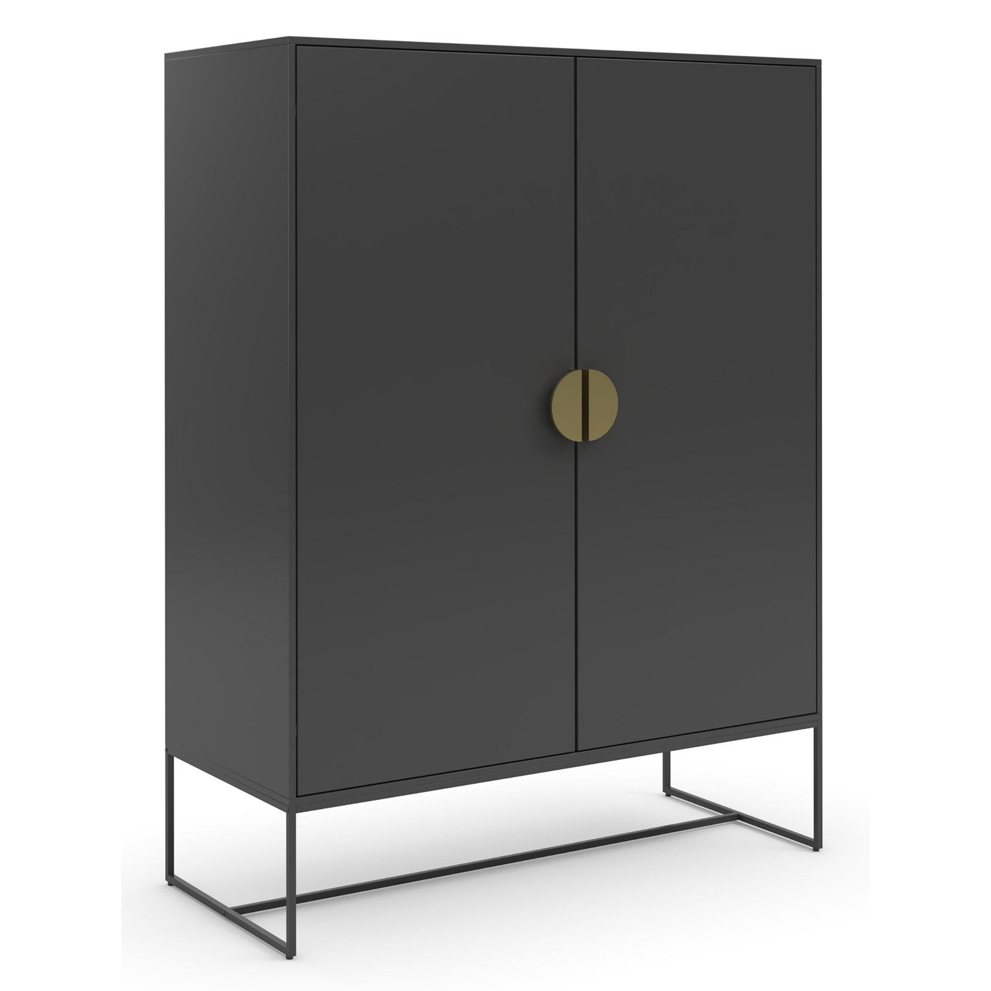 freiraum Hochschrank Asia in Anthrazit - 90x125x40cm (BxHxT)