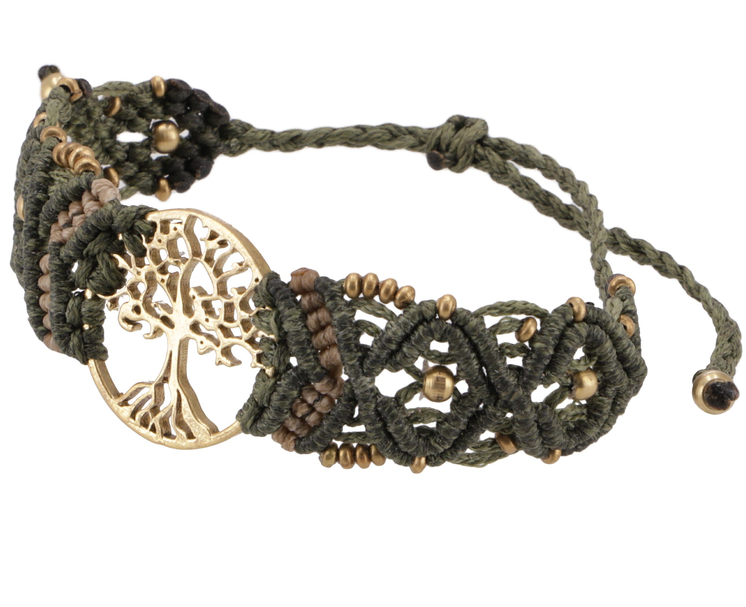 Guru-Shop Armreif Goa Armband, Makramee, Festival Armband - Tree..