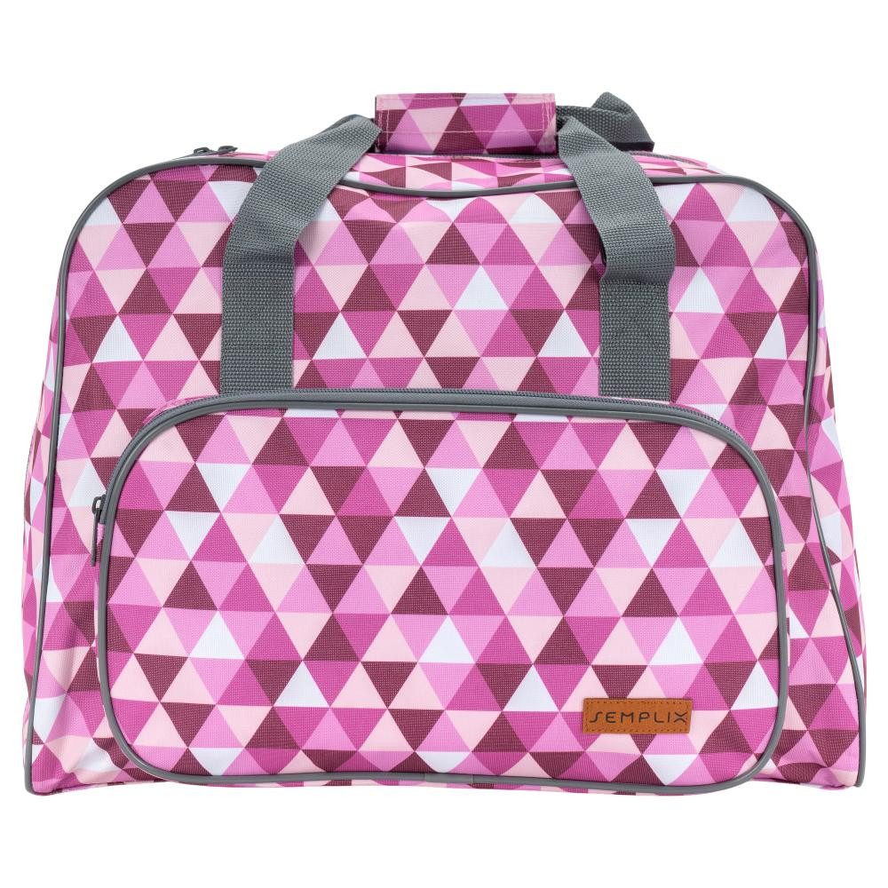 Semplix Nähmaschinentasche - Diamond Design beere/rosa Außenmaß: 45 x 34 x 24 cm