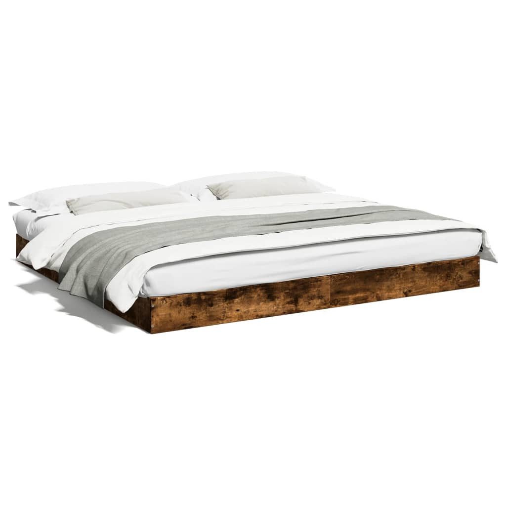 furnicato Bettgestell ohne Matratze Räuchereiche 180x200 cm Holzwerkstoff ( günstig online kaufen