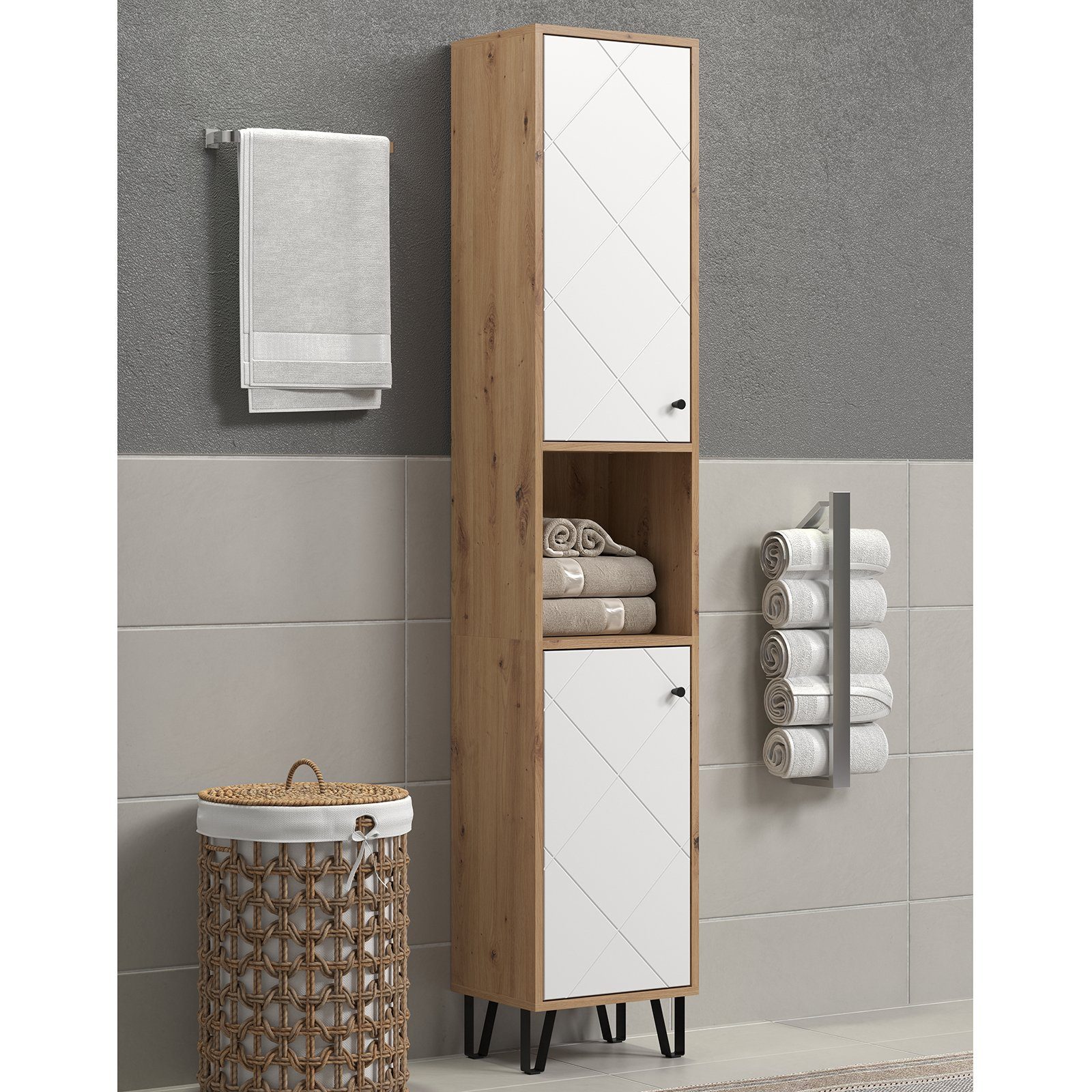 trendteam Hochschrank Highboard Regal Badschrank Badzimmermöbel günstig online kaufen