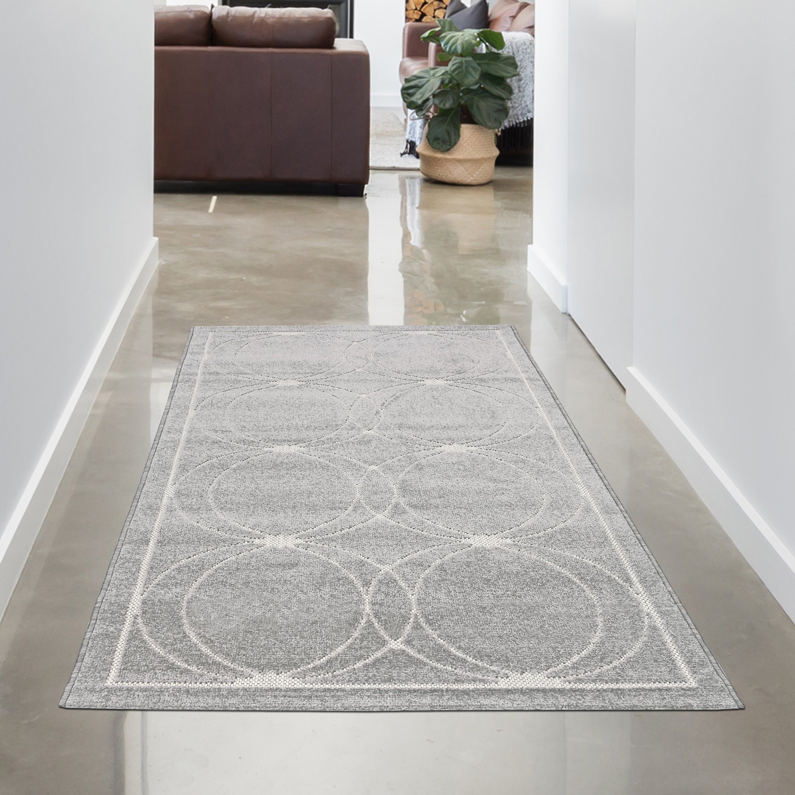 Teppich Orienttepich mit schönen Ornamenten, In- & Outdoor, in grau,  Carpetia, rechteckig, Höhe: 5 mm