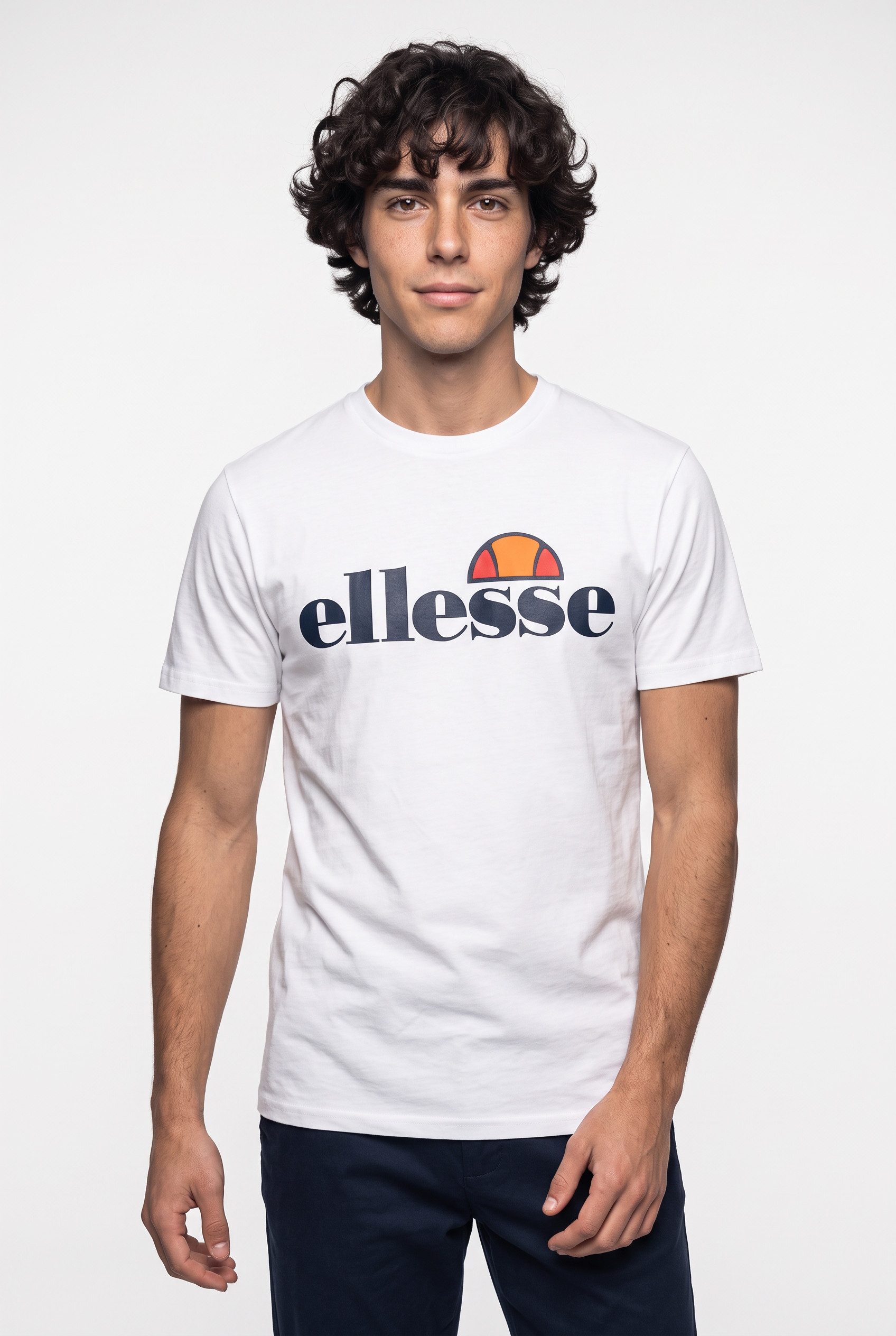 Ellesse T-Shirt SL PRADO TEE mit Logodruck, Kurzarm, schmale Basic-Passform, hüftlange Schnittform