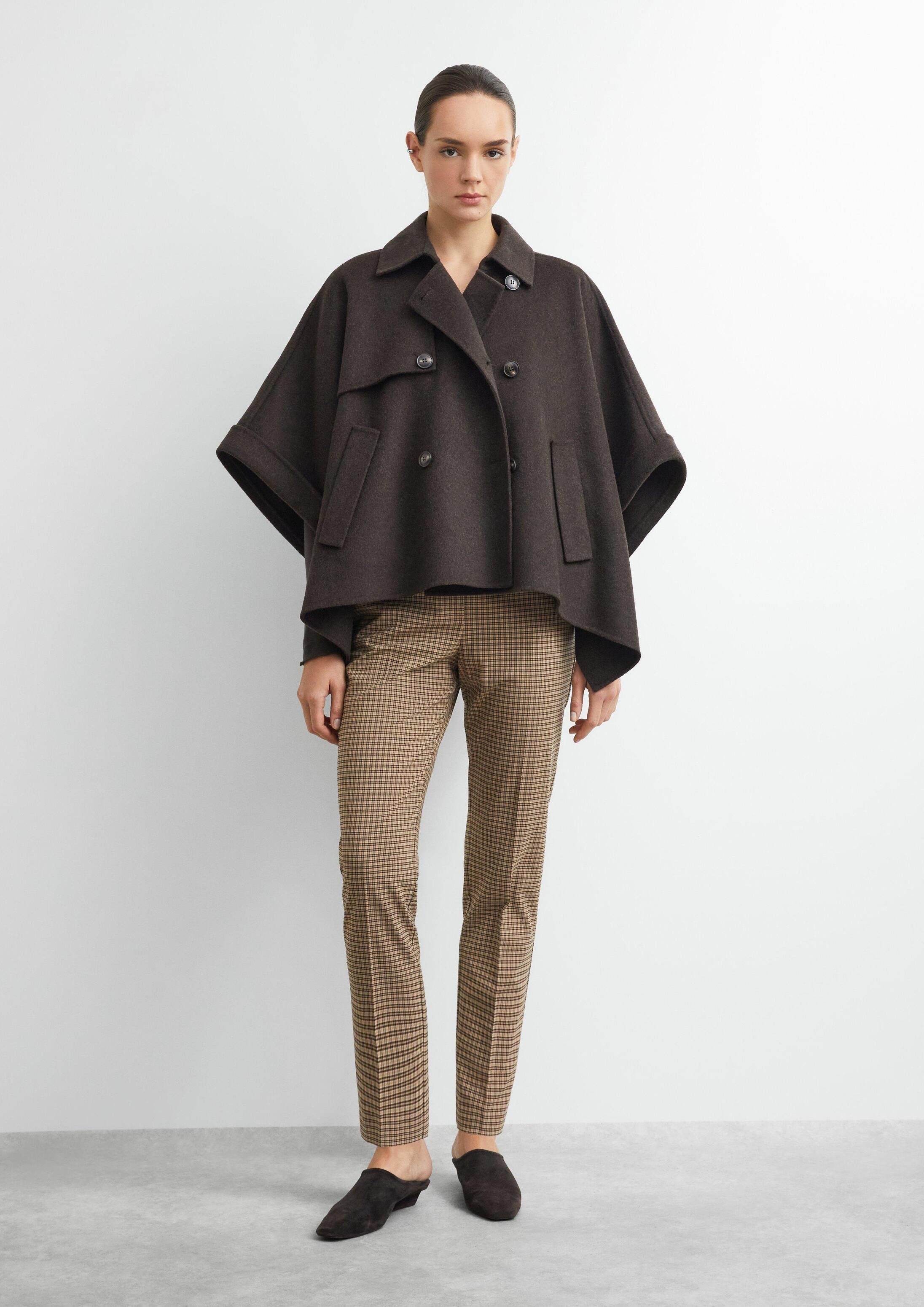 comma Chinos Hose Cigarette Pants mit Karomuster