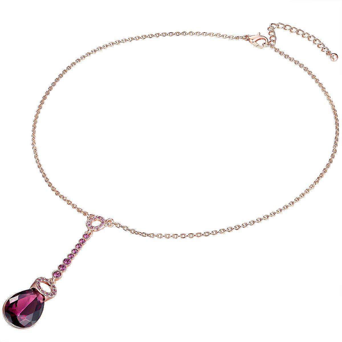 Kette Swarovski® verziert violett Glas mit Kristallen Lulu Jane violett Anhänger roségold mit Collier von &