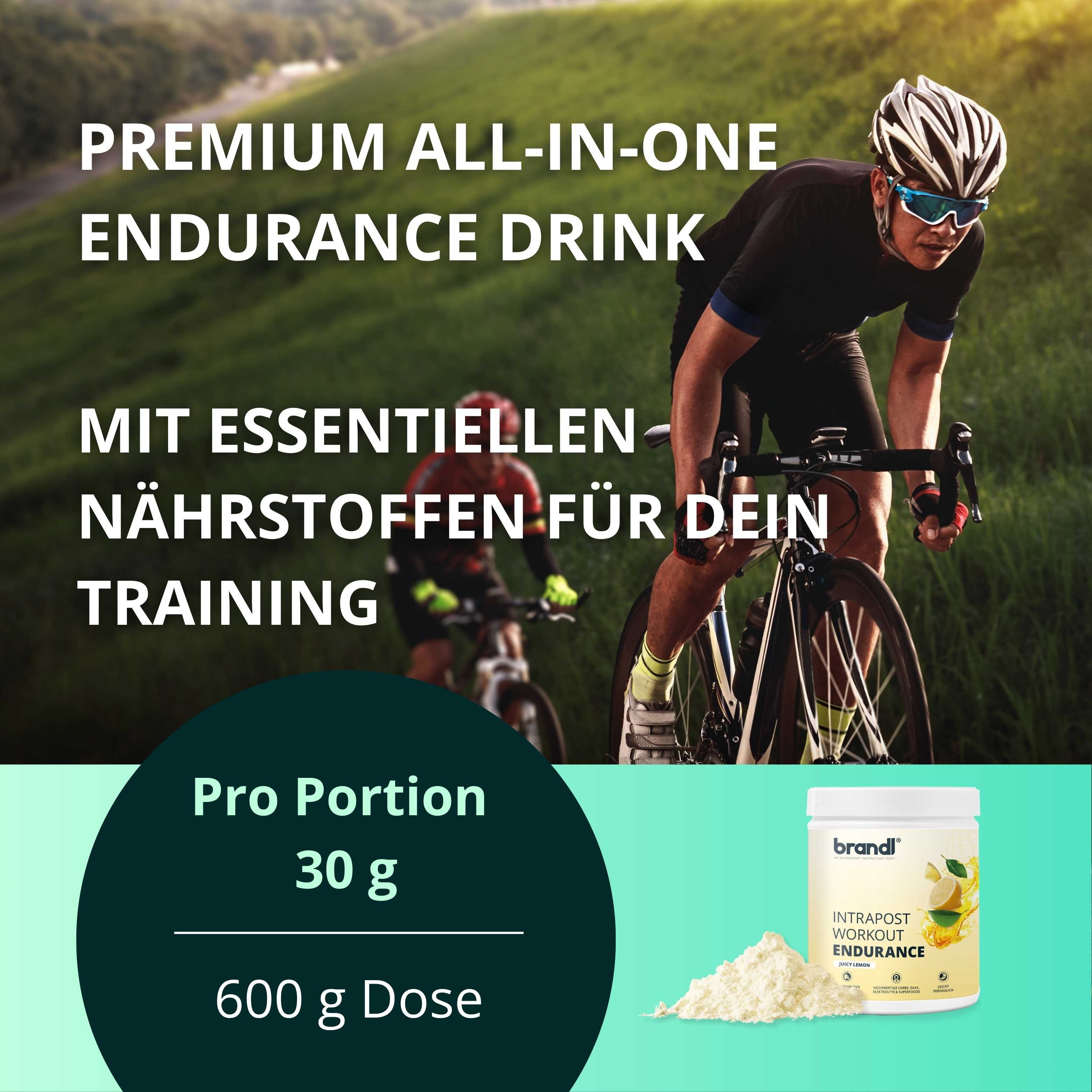 Brandl Nutrition Sport all-in-One Ausdauer-Drink Endurance - hochwertige Elektrolyte Pulver, Isotonisches Getränkepulver lemon by brandl® - 600g Intrapost