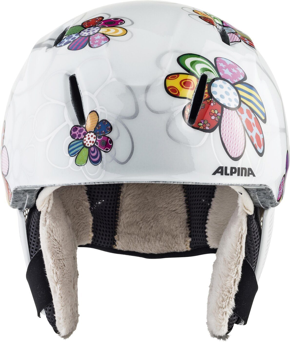 FLOWER GLOSS LX Alpina CARAT Skihelm PATCHWORK Sports