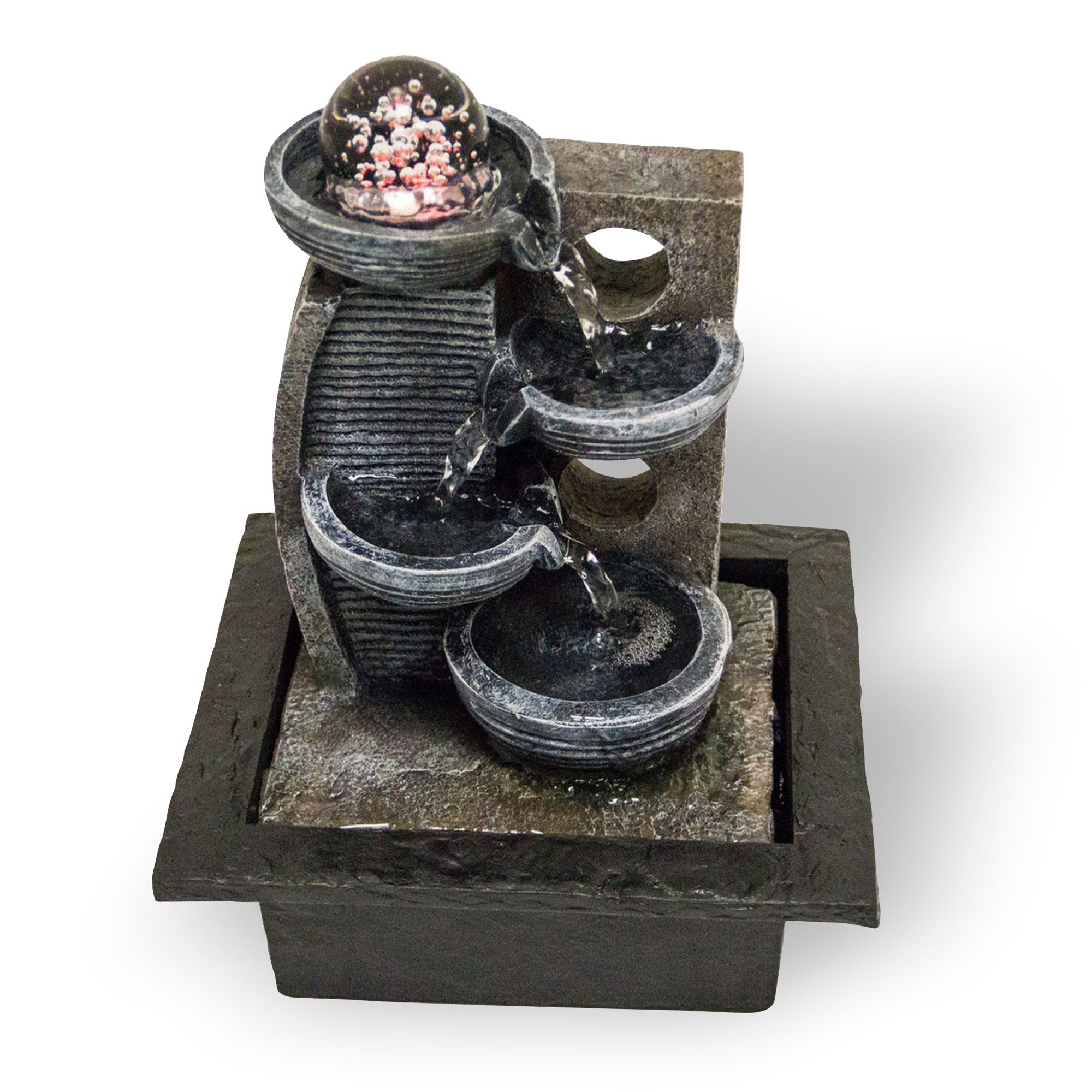 Lemodo Zimmerbrunnen Tischbrunnen mit drehender Kugel und Beleuchtung, mit günstig online kaufen
