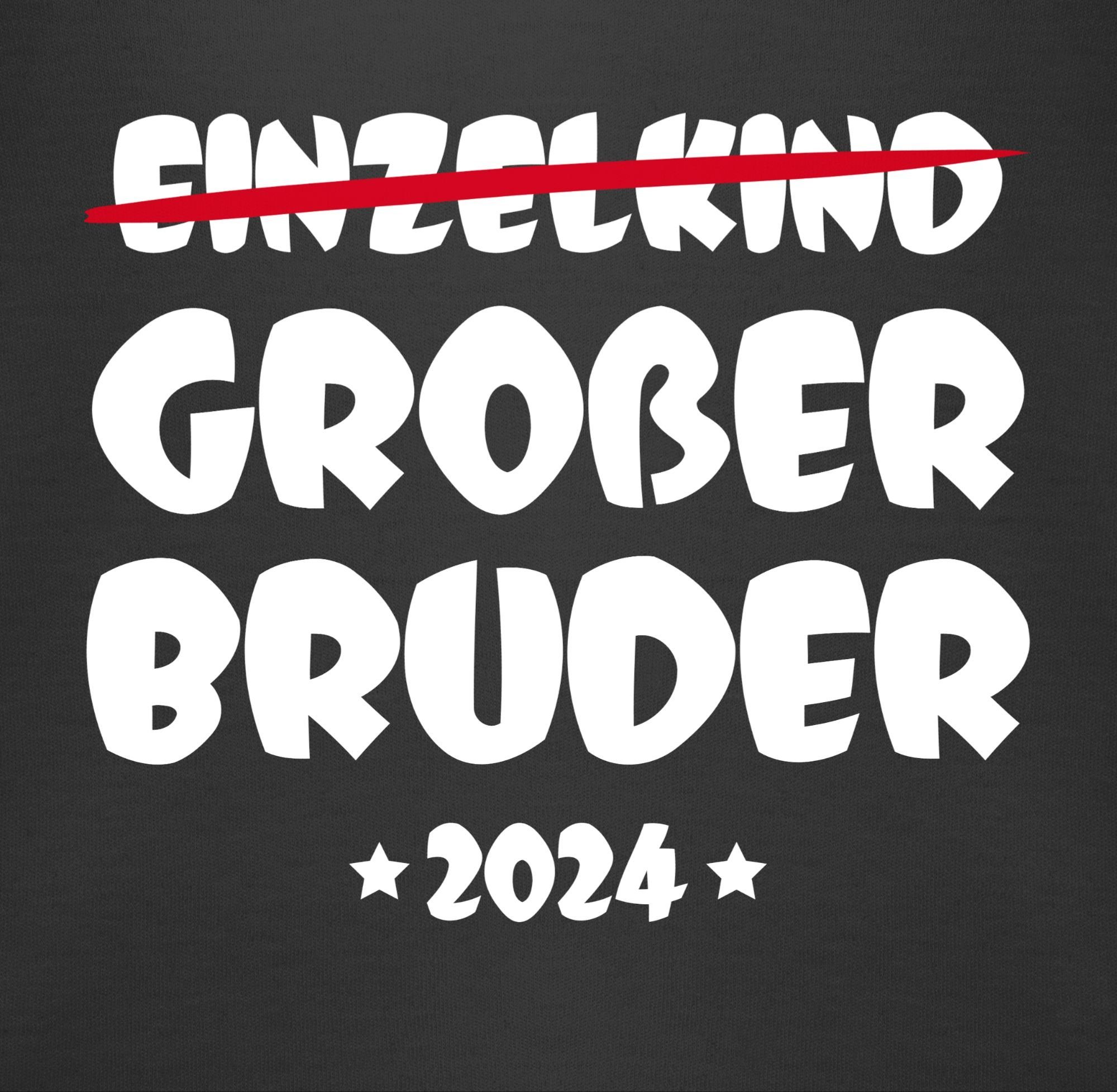 Shirtracer 2024 Shirtbody 2 Einzelkind Großer Bruder Bruder Großer Schwarz
