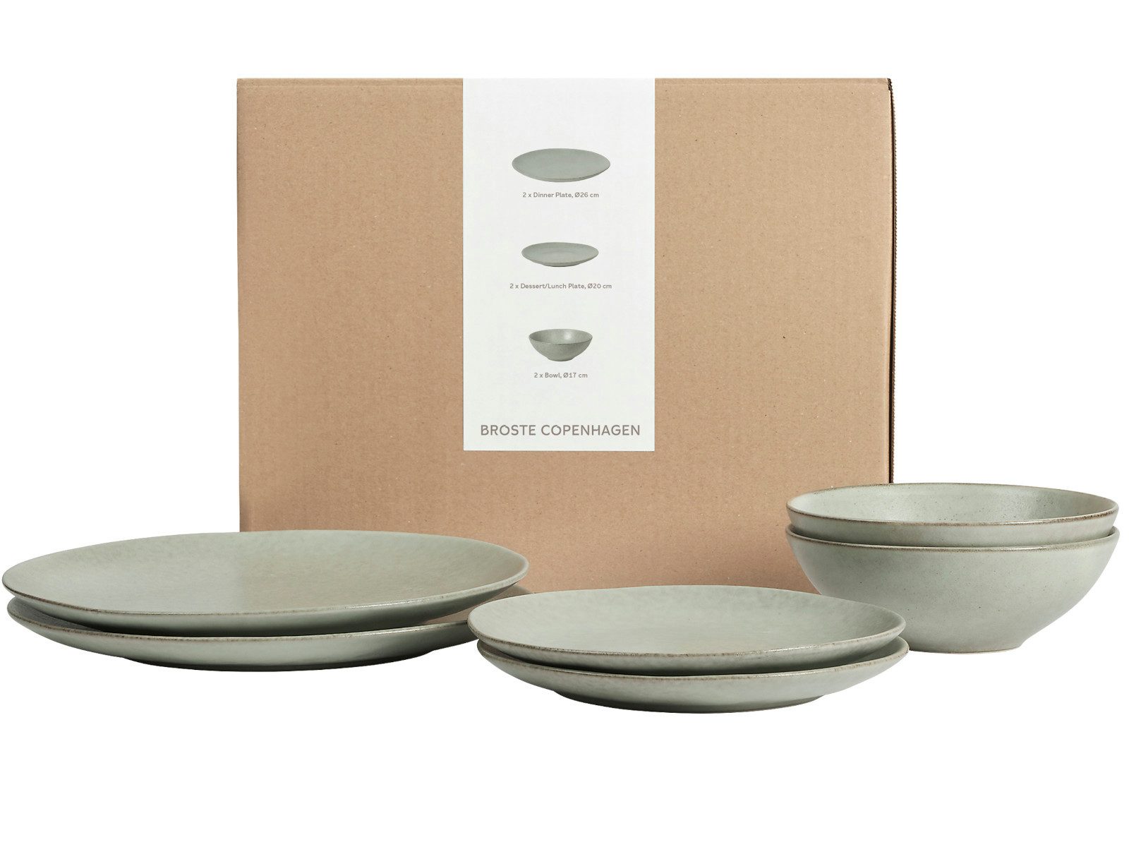 Geschirr-Set Copenhagen NORDIC MARSH Geschirrset mittag für Zwei 6tlg