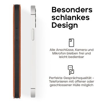 wiiuka Handyhülle suiit MORE Hülle für iPhone 14 Plus, Klapphülle Handgefertigt - Deutsches Leder, Premium Case