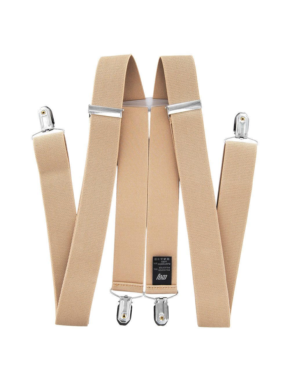 axy Hosenträger Herren Hosenträger 4 Stabile Clips H-Form einfarbig 3,5cm Breit verstellbar und elastisch 120cm Lang – Bild 2 von 4