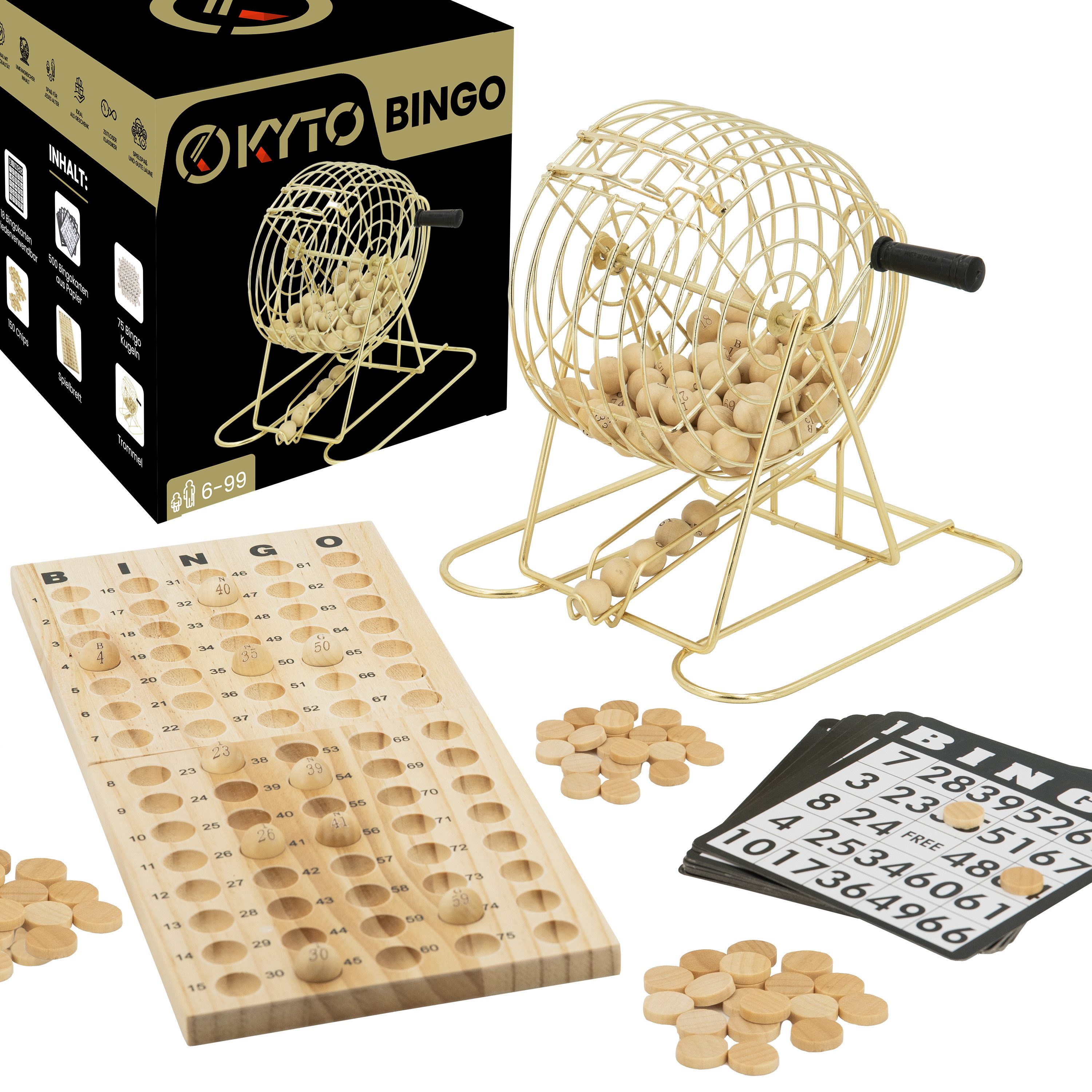 Kyto Spiel Kyto Bingospiel Deluxe Gold + 500 Bingokarten