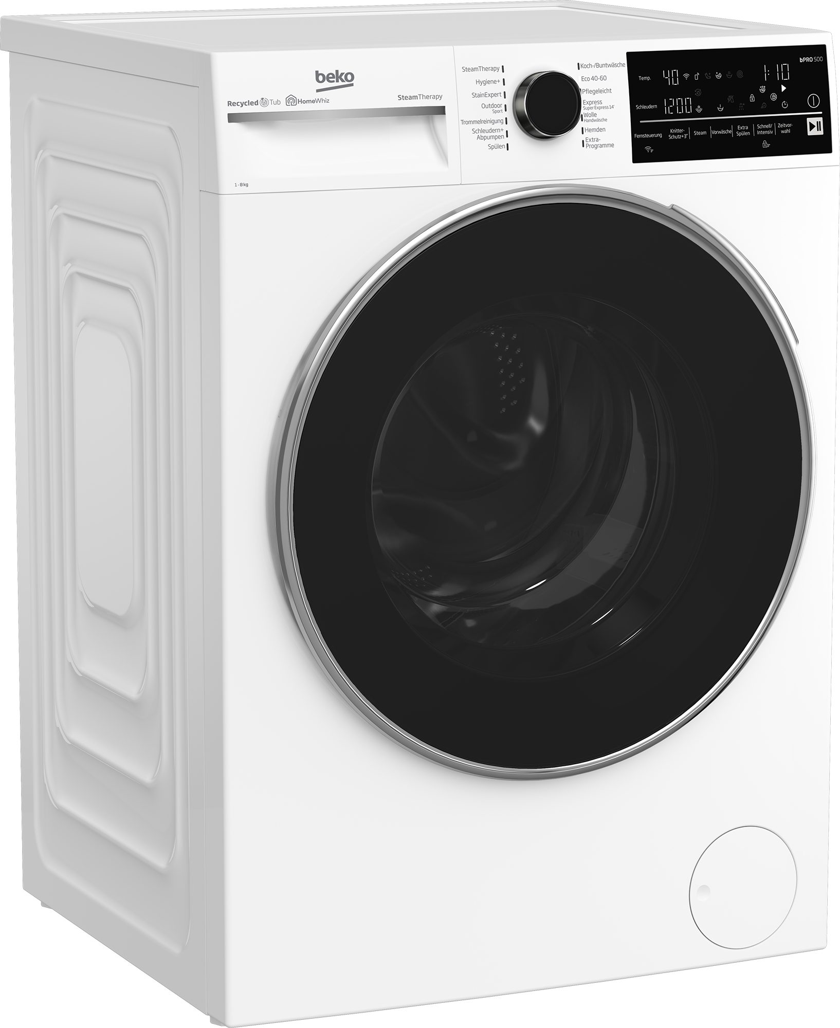 BEKO Waschmaschine B5WFT78410W 7178551900, 8 kg, 1400 U/min, Dank SteamCure beseitigt Dampf Flecken und reduziert Falten