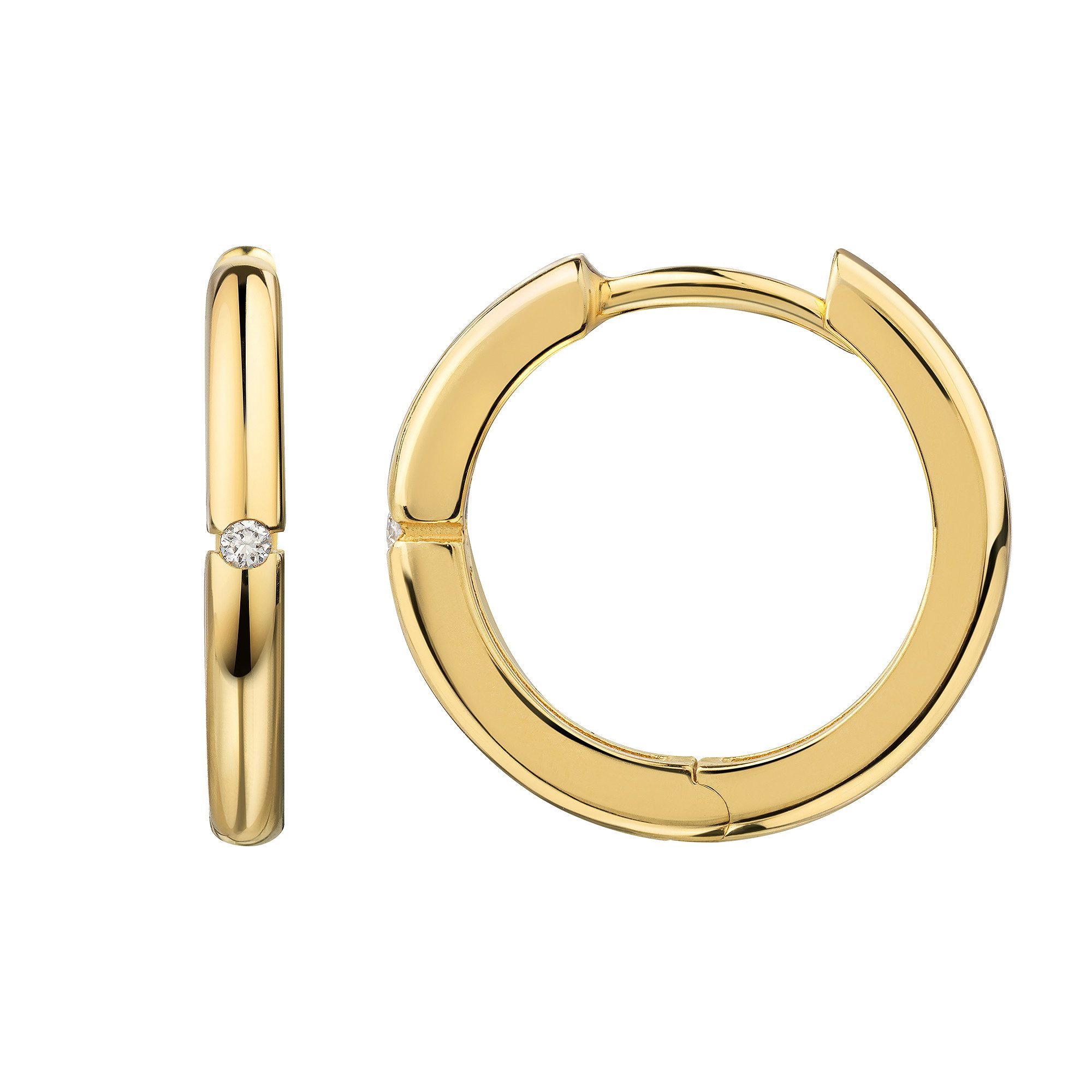 Firetti Paar Creolen Schmuck Geschenk Silber 925 Ohrschmuck Ohrringe Solitär Lab Grown, mit Brillanten
