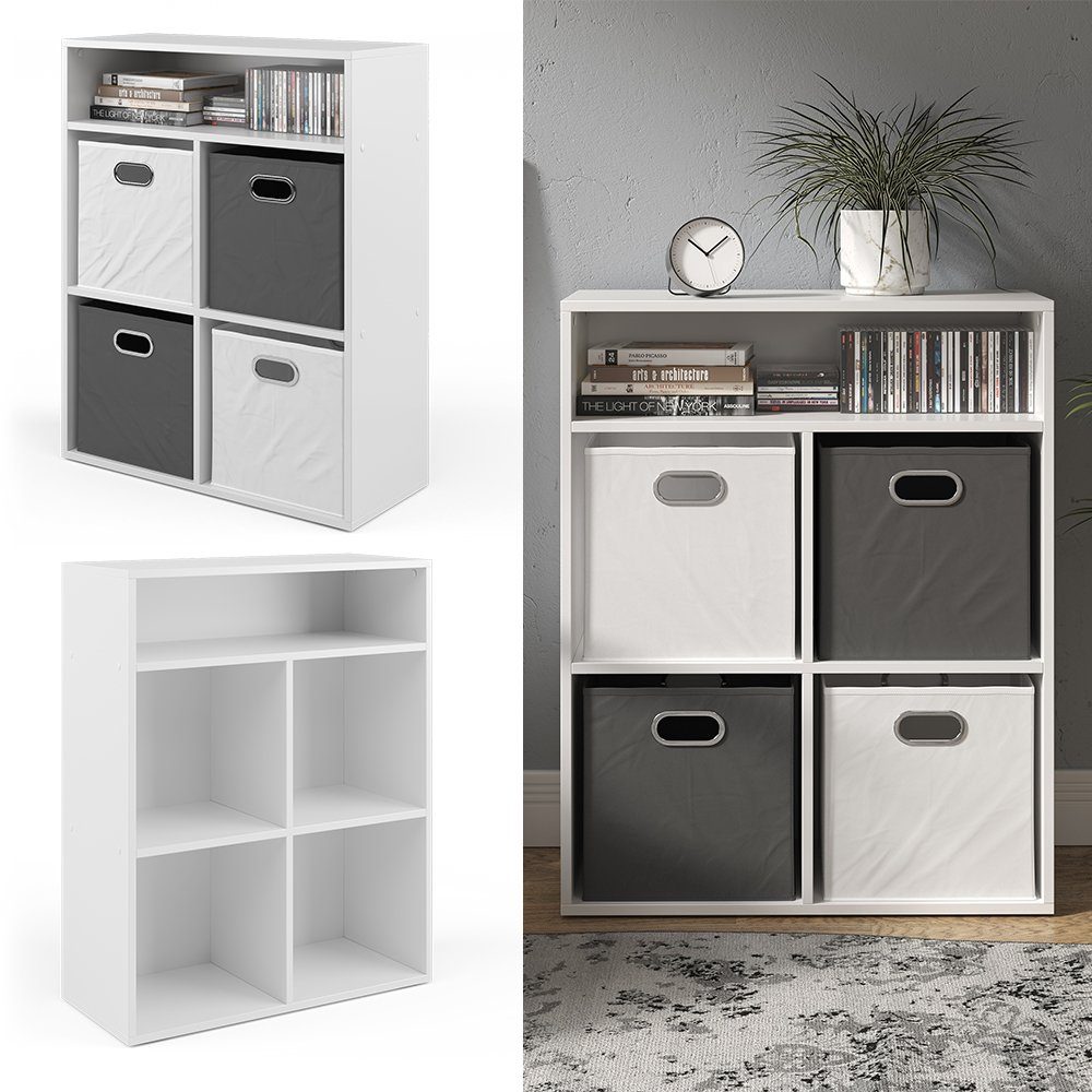 Vicco Bücherregal Luigi, Weiß, 72 x 90.2 cm 4 Fächer günstig online kaufen