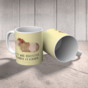 Mr. & Mrs. Panda Kinderbecher Meerschweinchen Weisheit - Gelb Pastell - Geschenk, Tiermotive, Tiere, Kunststoff, Mikrowellenbeständig