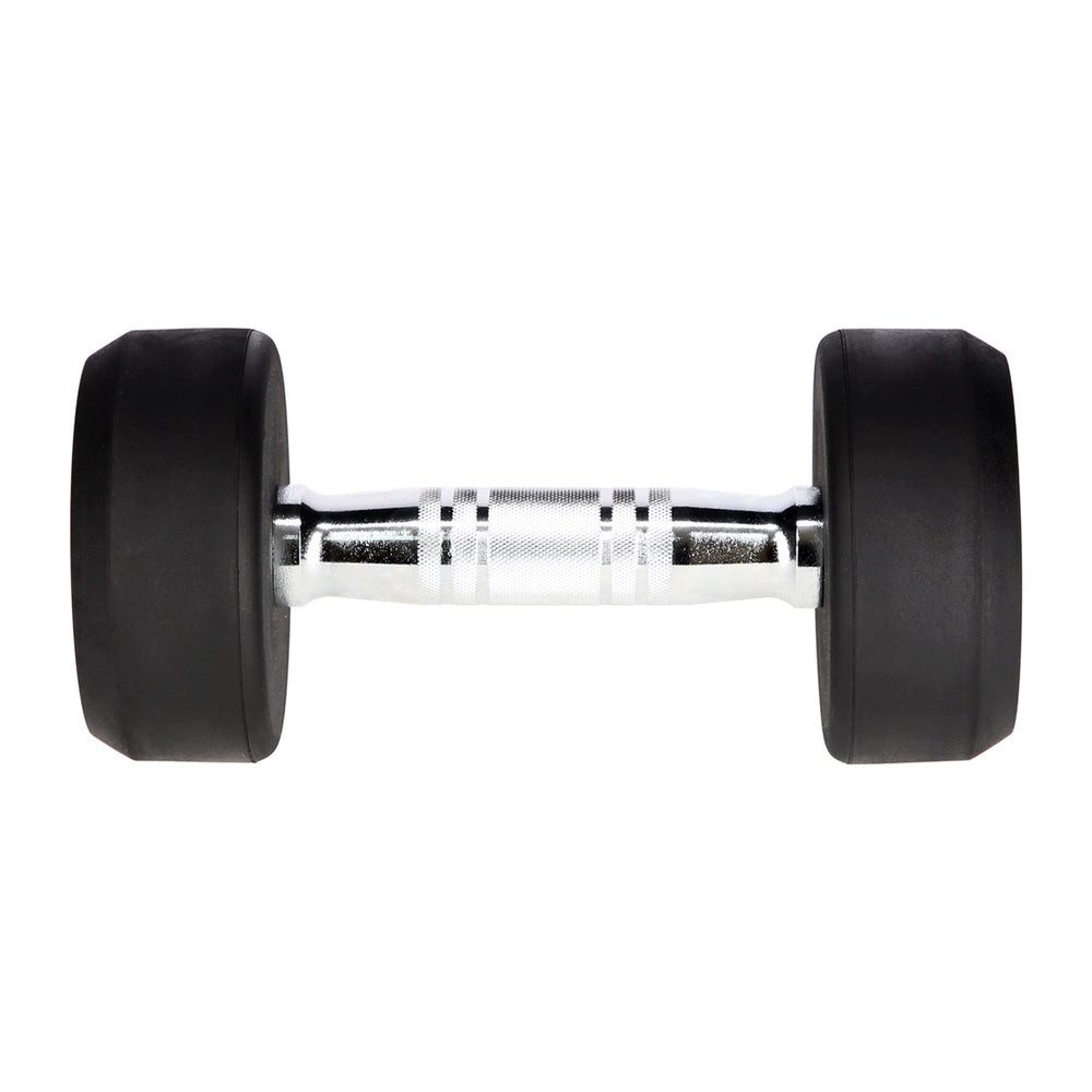 HMS Hantel Rundhantel Gummihantel Krafttraining, (Spar-Set, 25 x 12 x 12 cm robust), gerändelter Griff, Chromstahl, bodenschonend