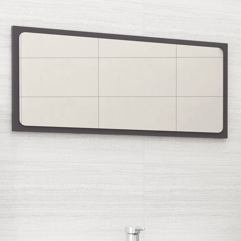 Hochglanz-Grau vidaXL cm (1-St) Badezimmerspiegelschrank 80x1,5x37 Holzwerkstoff Badspiegel