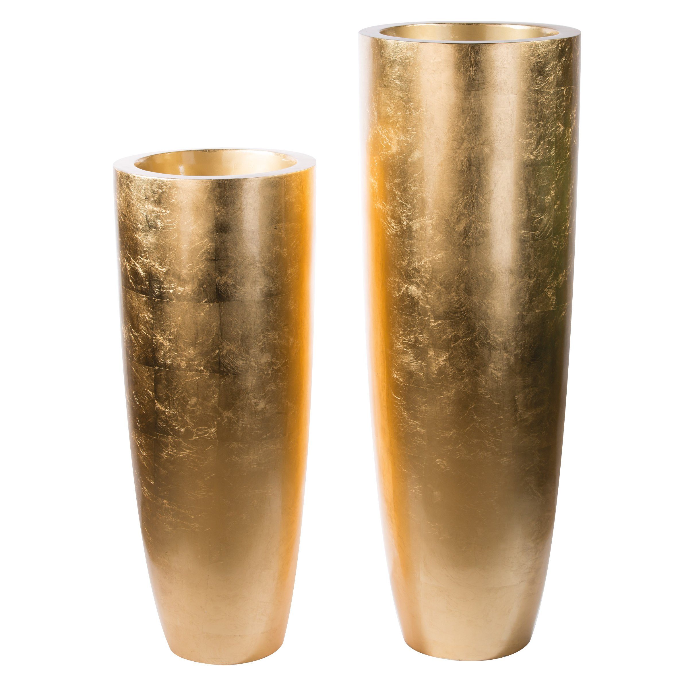 GILDE Übertopf GILDE Pflanzgefäß Konus - gold - H. 92cm x B. 36cm (1 Stück)