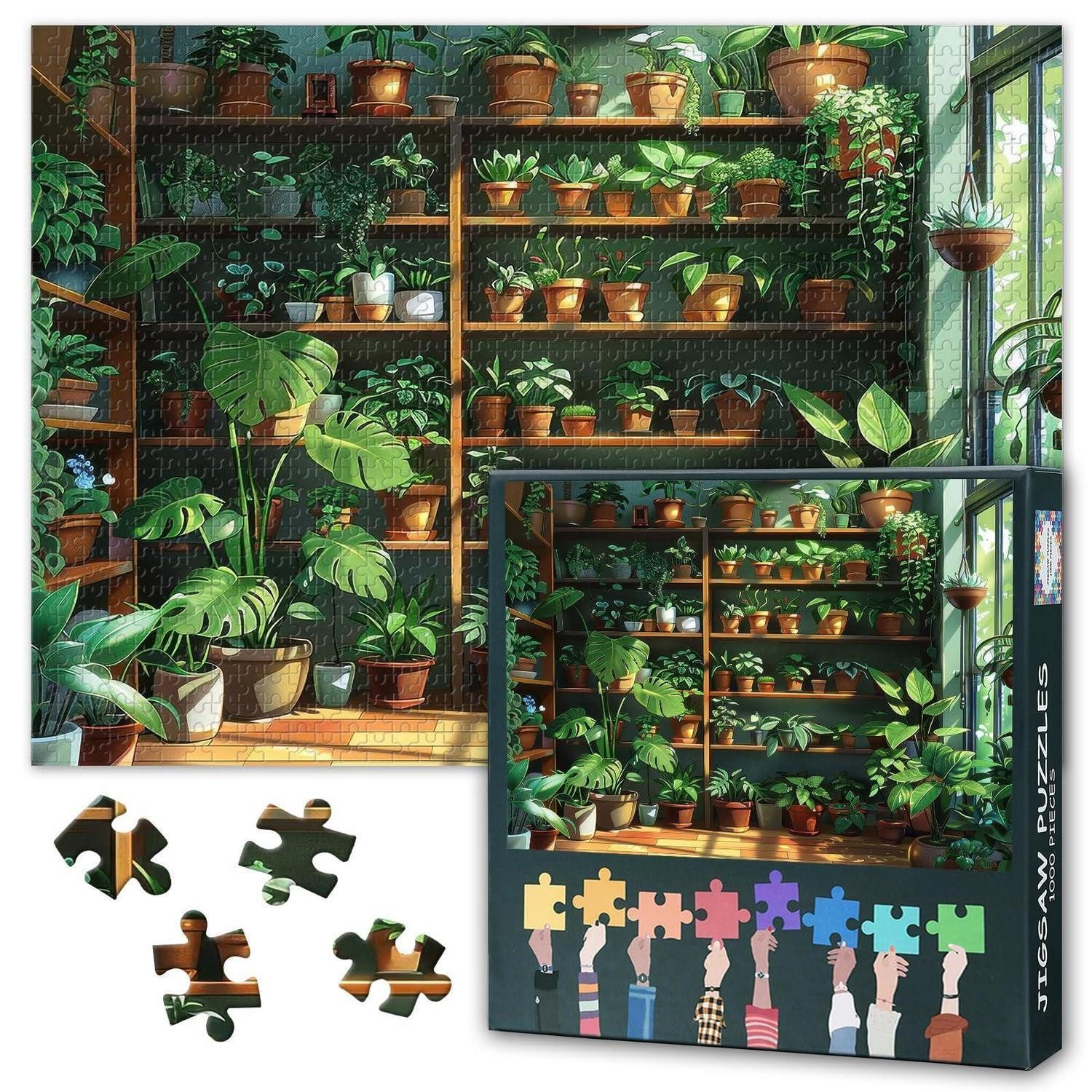 LuxusKollektion Puzzle Pflanzen Puzzle 1000 Teile Erwachsene Heimdeko 50x70cm, Puzzleteile
