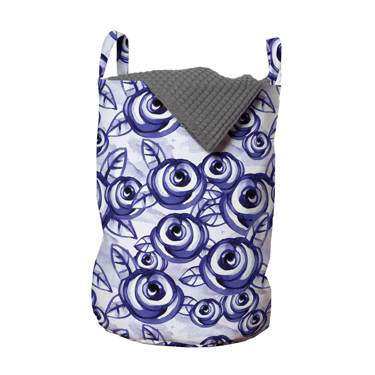 Abakuhaus Wäschesäckchen Wäschekorb mit Griffen Kordelzugverschluss für Waschsalons, Blume Klassische Feminine Rose