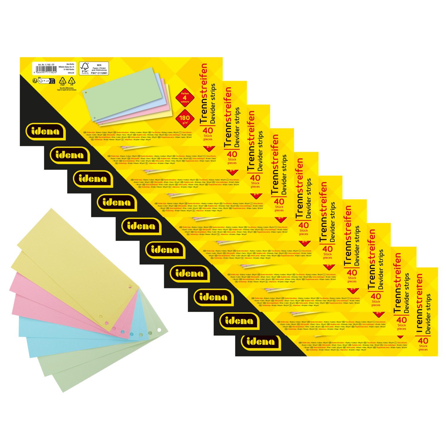 Idena Разделительные полосы Idena 90374 Bundle Разделительные полосы 4 Farben 40er 10 Stück