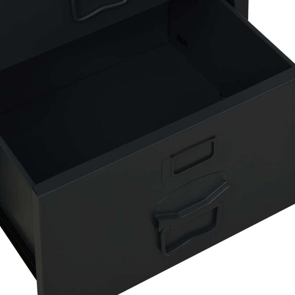 vidaXL Schwarz Schubladen Schwarz cm mit Schwarz Industrie-Stil Schreibtisch 105x52x75 | Schreibtisch