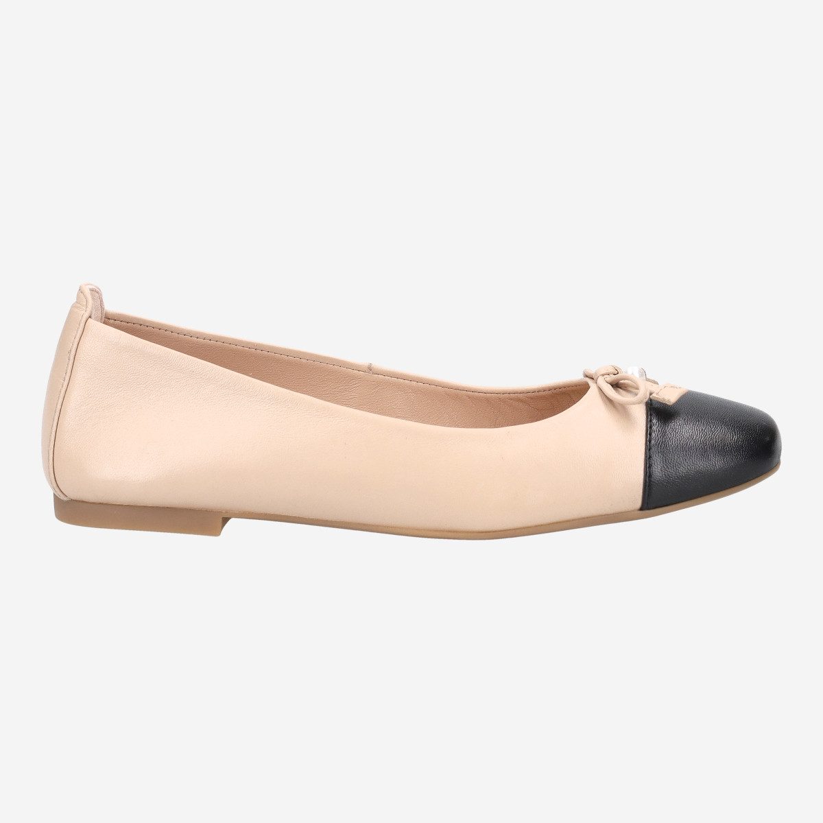 Unisa BELLE_NTO SKIN/BLACK, Ballerina in Beige kombiniert für Damen Ballerina