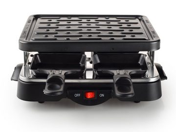 Tristar Raclette, 4 Raclettepfännchen, 500 W, Mini elektrischer Tischgrill eckig für 2-4 Personen, Raclet Gerät