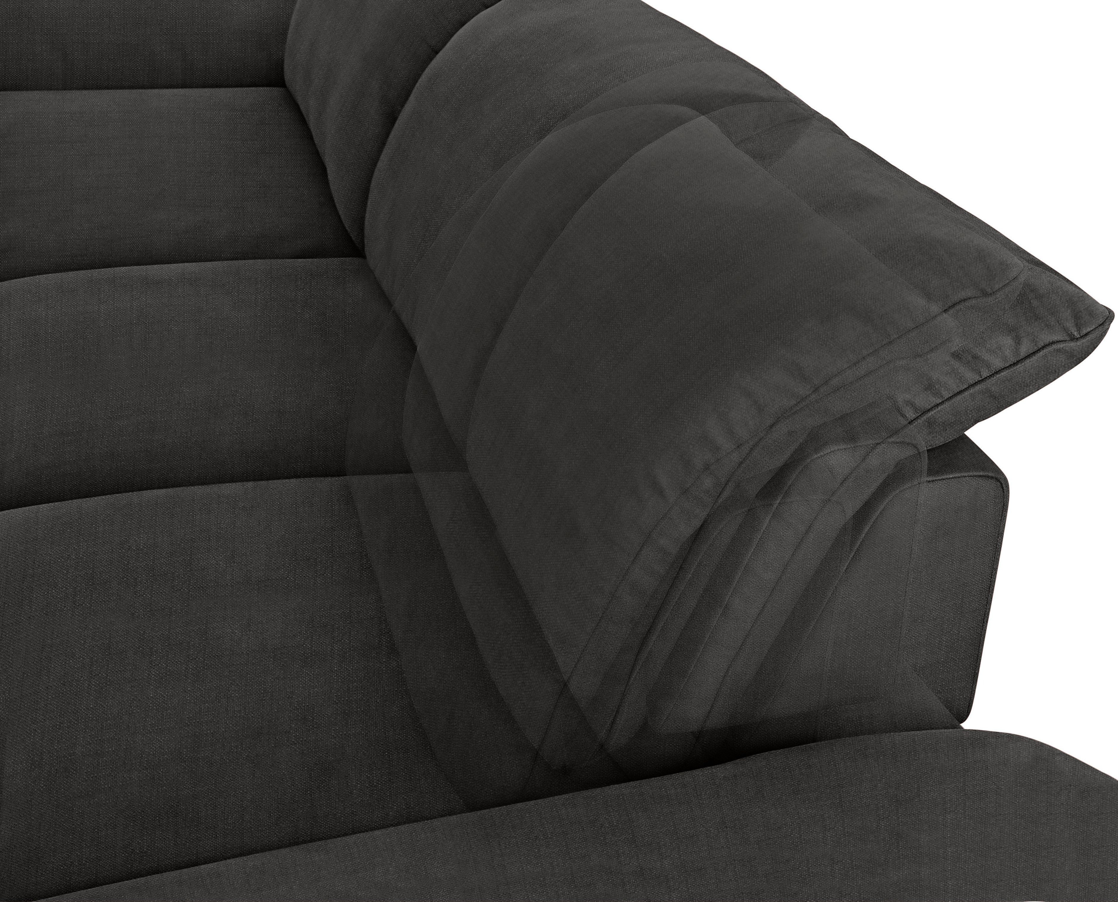 W.SCHILLIG Ecksofa enjoy&MORE, pulverbeschichtet, 340 Breite cm bronze Füße Sitztiefenverstellung