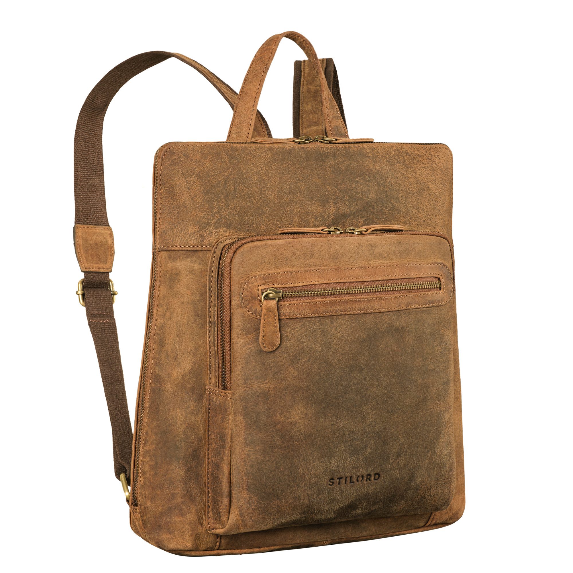 Cityrucksack "Shyla" Eleganter Rucksack Damen Leder Vintage