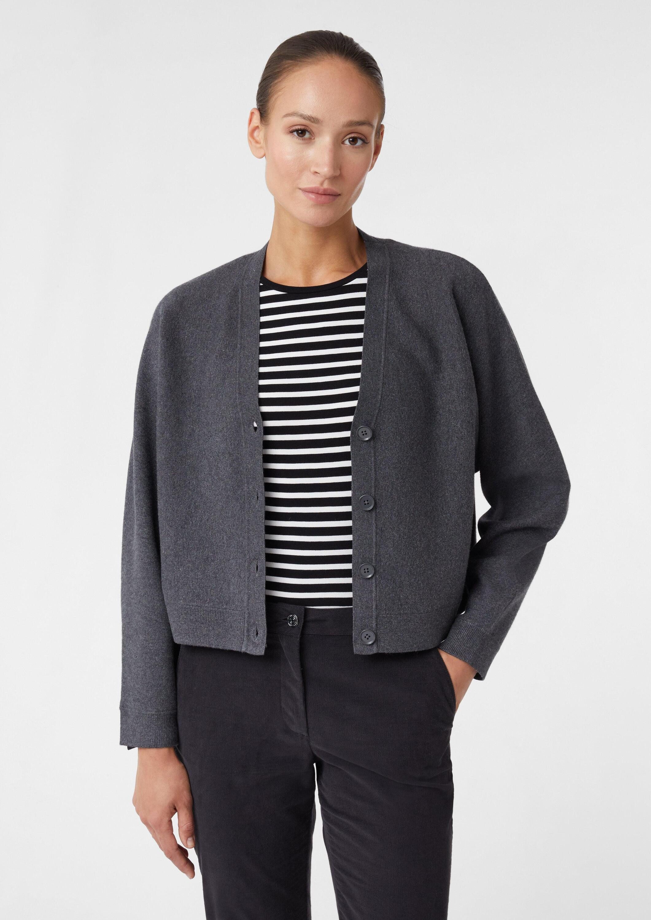 comma Cardigan Strickjacke Strickjacke aus Viskosemix mit Fledermausärmeln günstig online kaufen