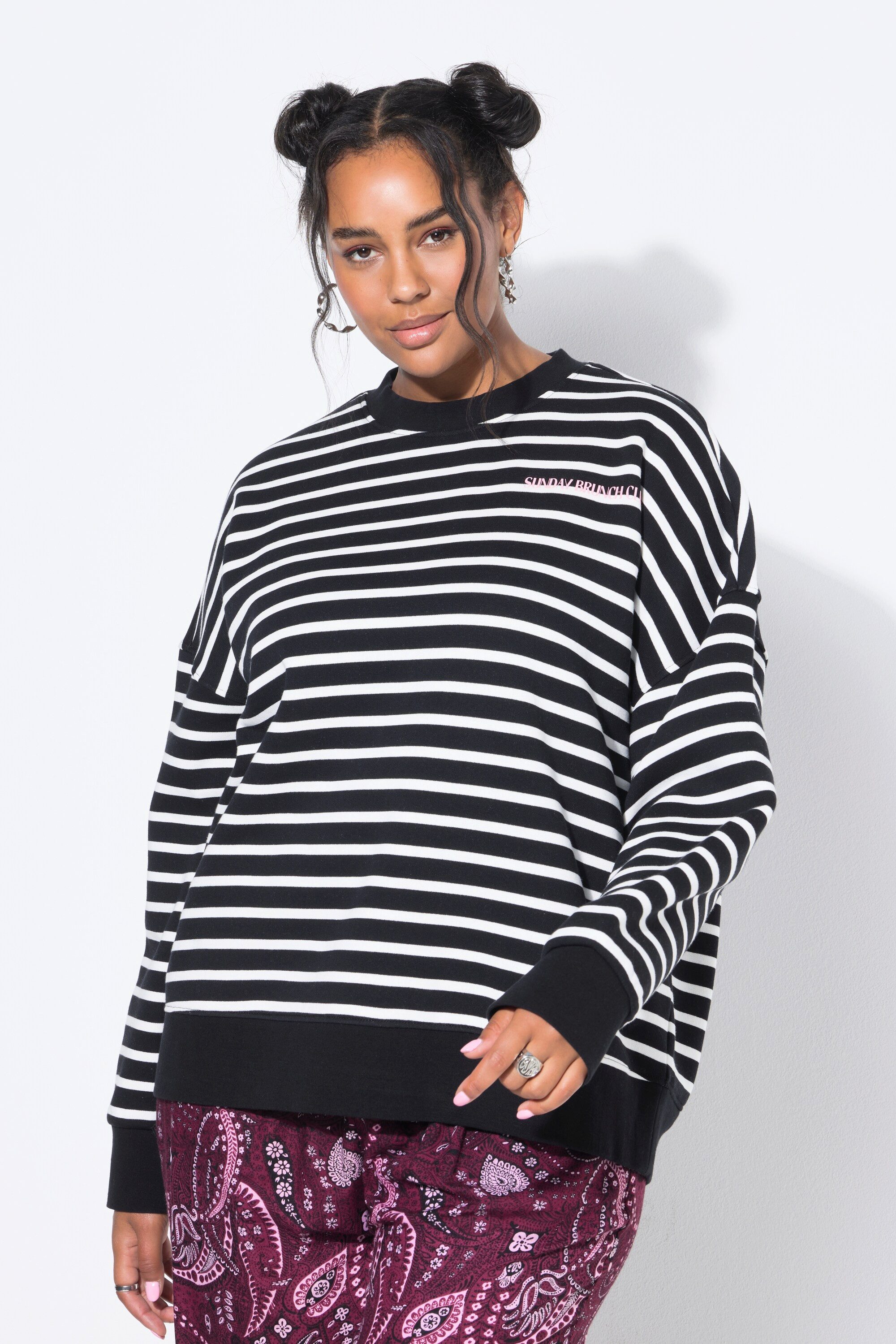 Studio Untold Sweatshirt Sweatshirt oversized Ringel Statement günstig online kaufen