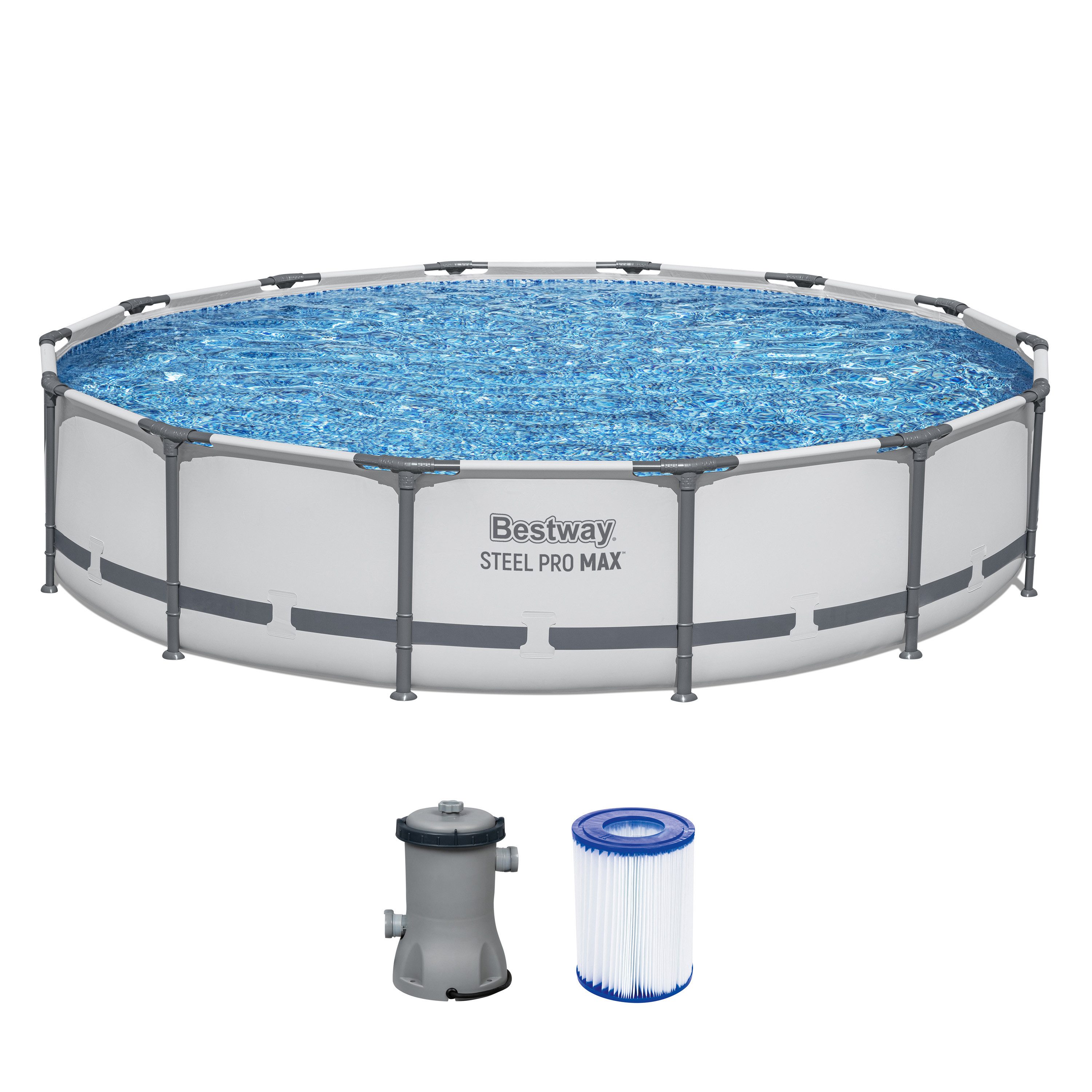 Bestway Framepool Steel Pro MAX™ (Set, Inkl. Filterpumpe), Ø 427 x 84 cm