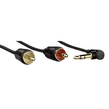 Hama Spiralkabel Flexi-Slim 1,5m 3,5mm Klinke/2x Cinch-Stecker Audio-Kabel, 3,5-mm-Klinke, 3,5mm Klinke (150 cm), dünnes Klinken-Kabel Audio-Adapter für Handy Tablet PC MP4- MP3-Player