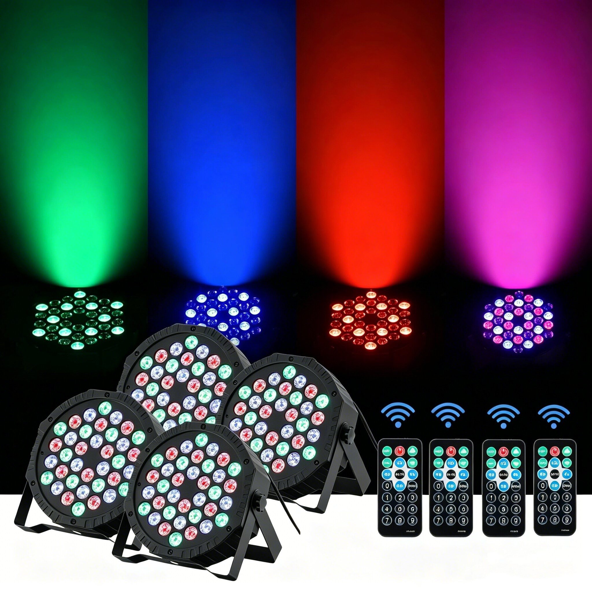 WILGOON LED Discolicht 36W Disco Partylicht DMX PAR Can Licht RGB Bühnenlicht Party DJ Show, LED fest integriert, RGB, 36 LEDs RGB Bühnenlicht, Discolicht Scheinwerfer Beleuchtung für DJ