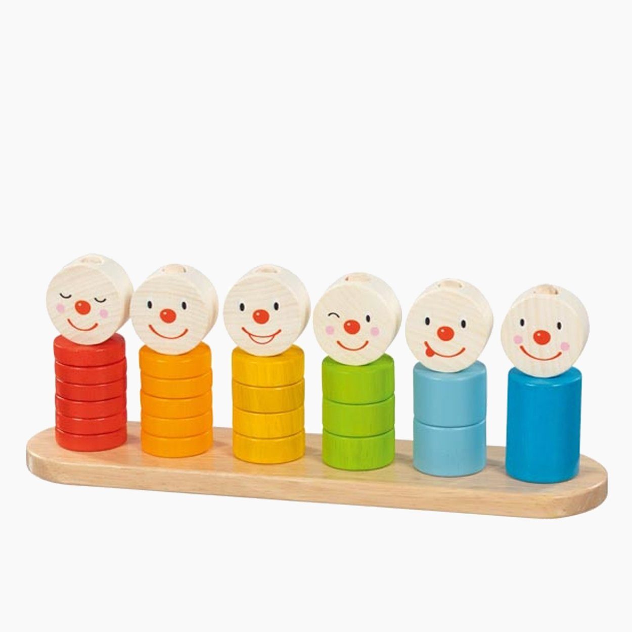goki Steckspielzeug Buntes Sortierspiel mit Gesichtern, (packung, 28-tlg), Einführung in die Welt der Zahlen
