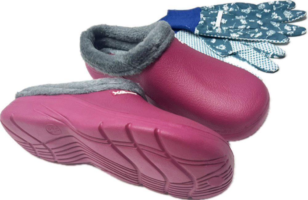 Steinnacher Bärbel Damen Gartenclog Pink gefüttert mit Gartenhandschuhen Cl günstig online kaufen