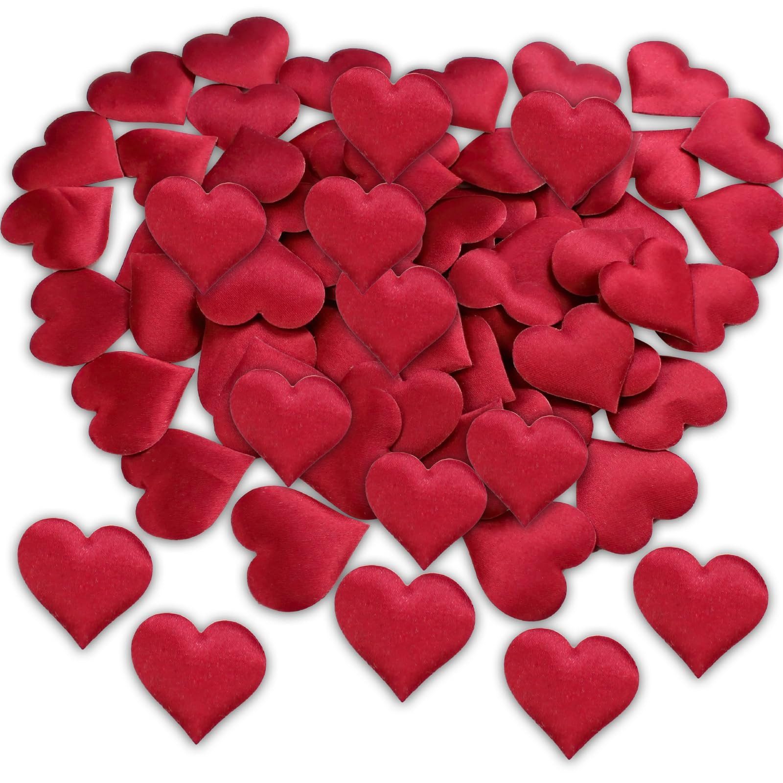 FOUORTUNATE-BEE Bastelfilz Streudeko 100 rote Herz-Streudeko aus Schaumstoff für Party & Tisch, Große Herz-Konfetti für Valentinstag, Hochzeit & Geburtstag