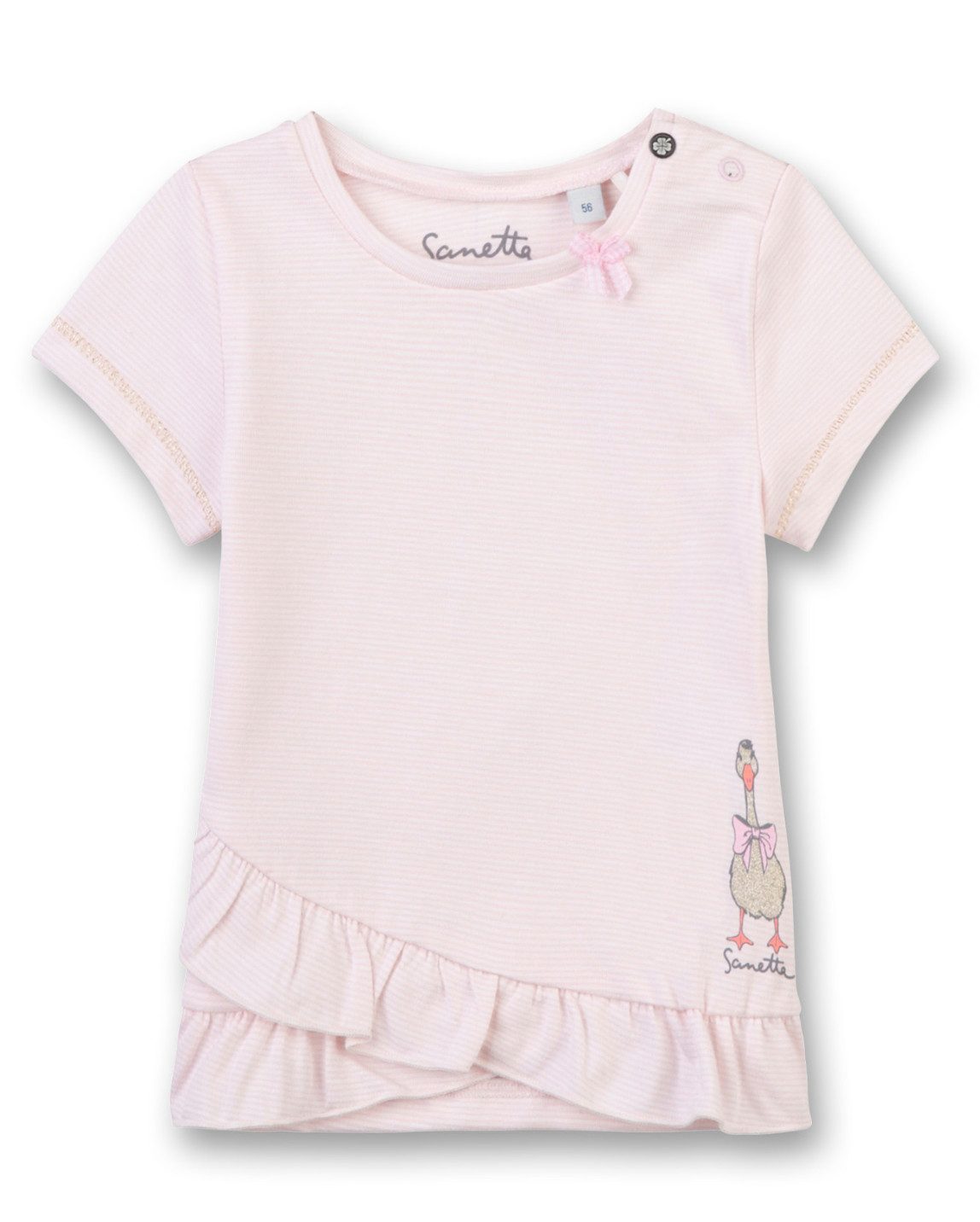 Sanetta T-Shirt Baby T-Shirt Mädchen rosa Streifen Rüsche