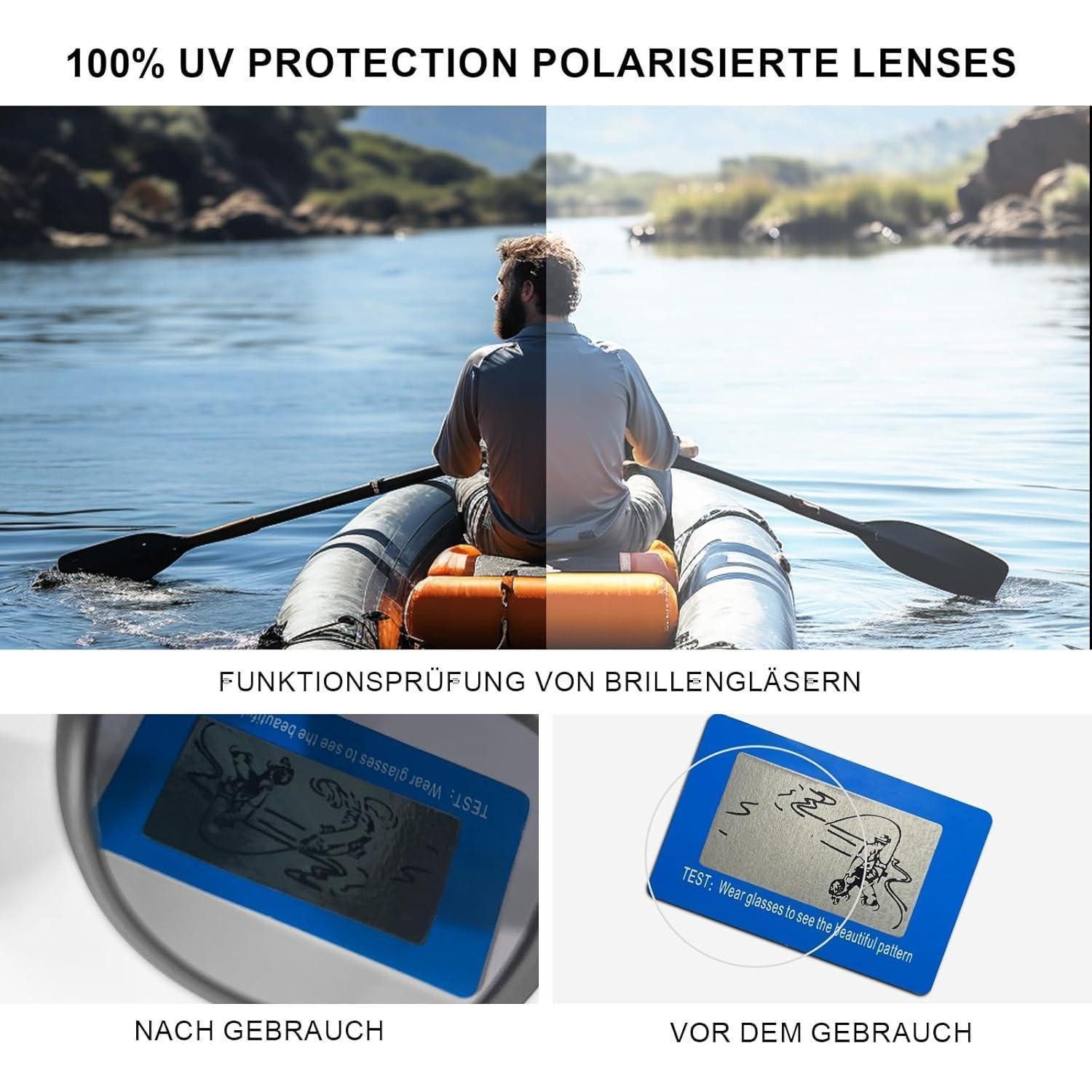 LuxusKollektion Retrosonnenbrille Polarisierte Sonnenbrille Herren Damen Schwarz UV400 Retro Vintage