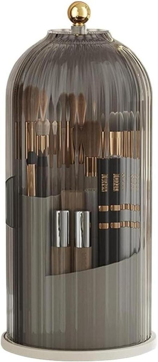 FELIXLEO Kofferorganizer 360° Make up Organizer transparent staubdicht Pinselhalter grau (1-tlg)